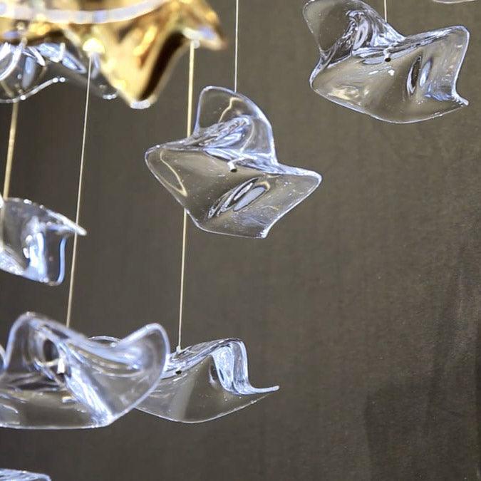 Nephele Crystal Leaf Chandelier - Letslighting