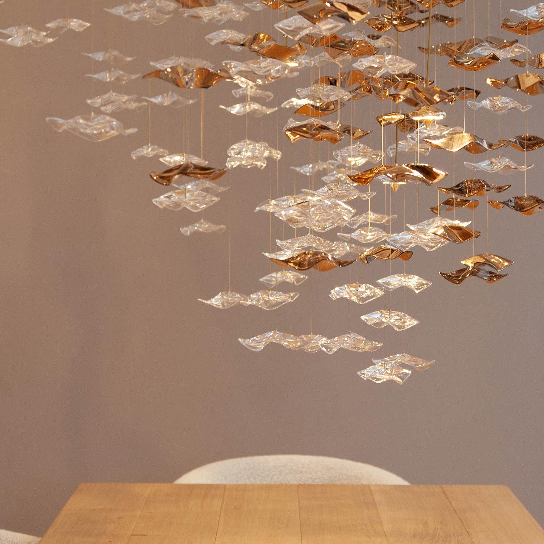 Nephele Crystal Leaf Chandelier - Letslighting