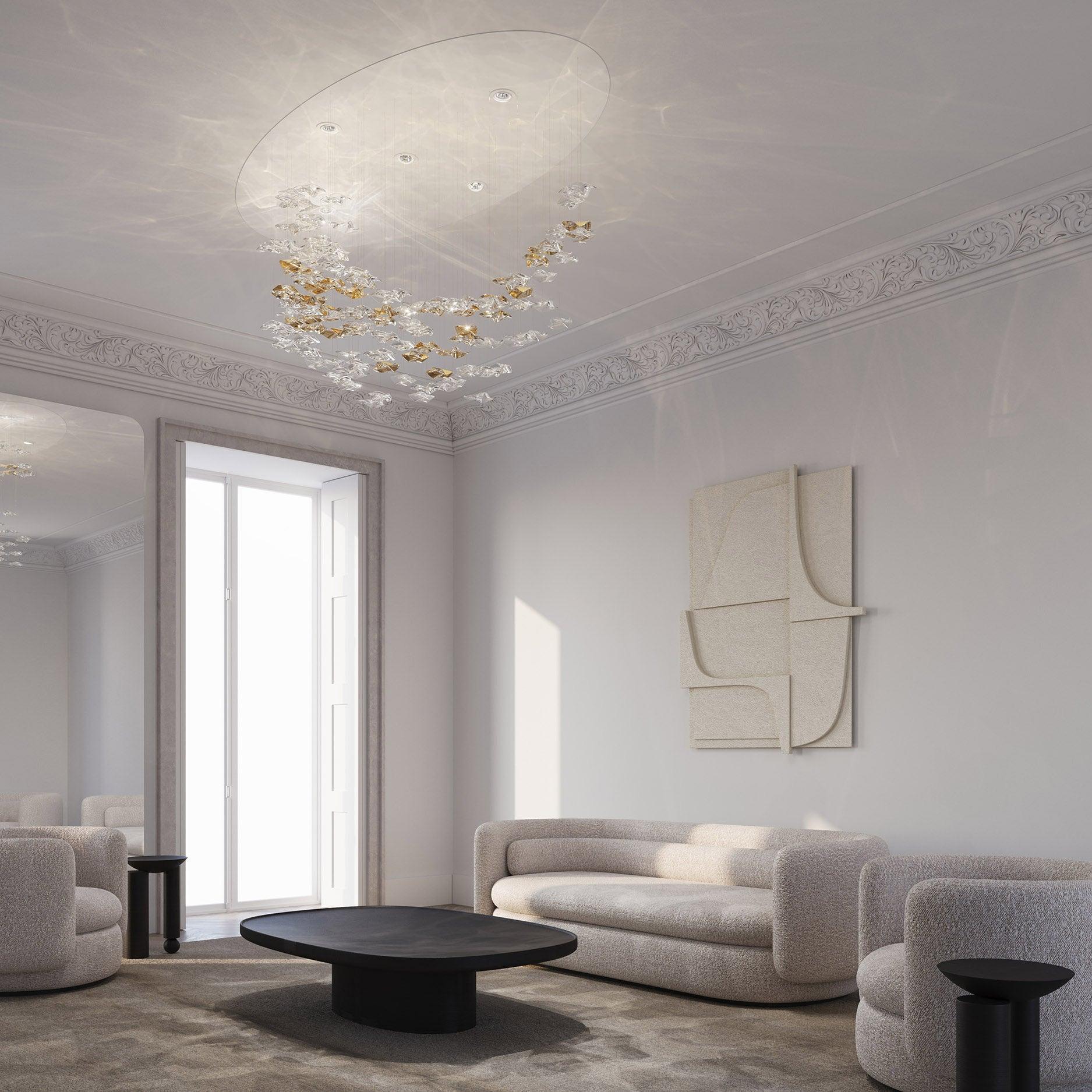 Nephele Crystal Leaf Chandelier - Letslighting