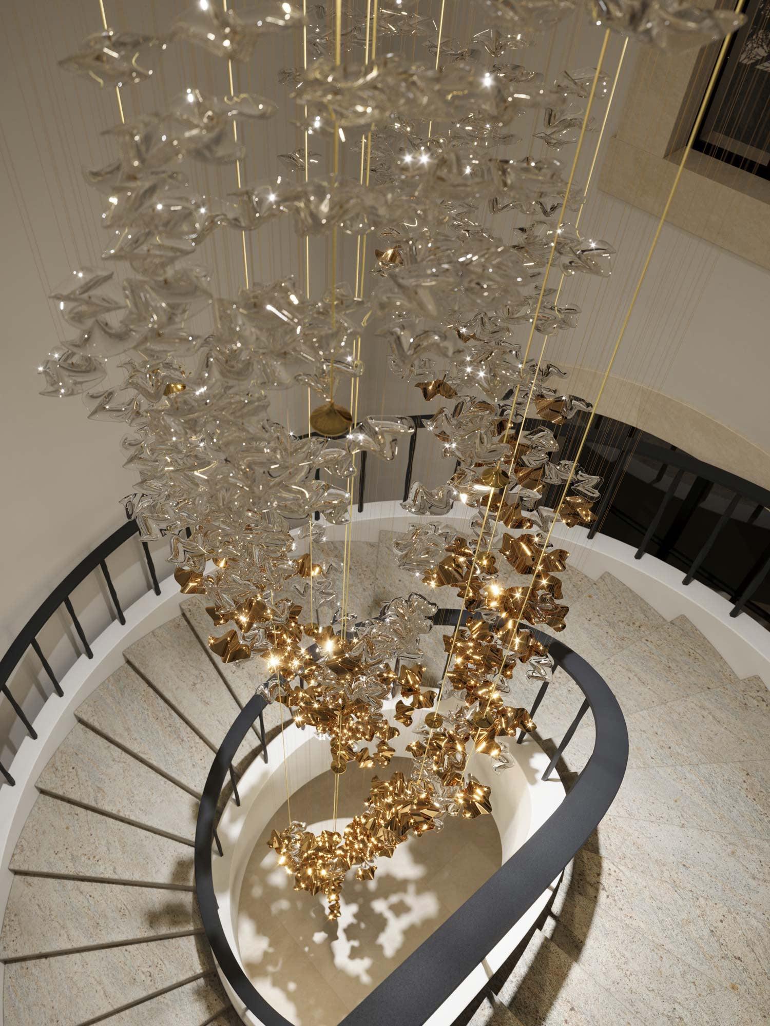 Nephele Crystal Leaf Chandelier - Letslighting