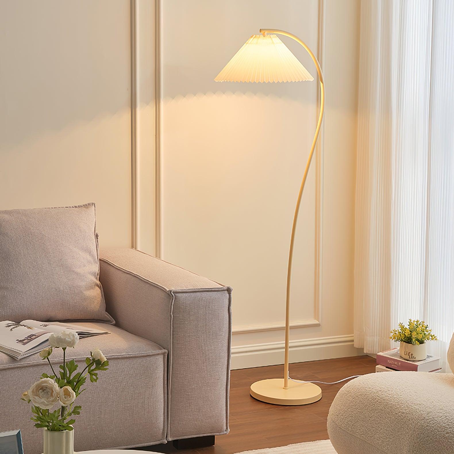 Mytalil Modern Curved Fabric Floor Lamp - Letslighting