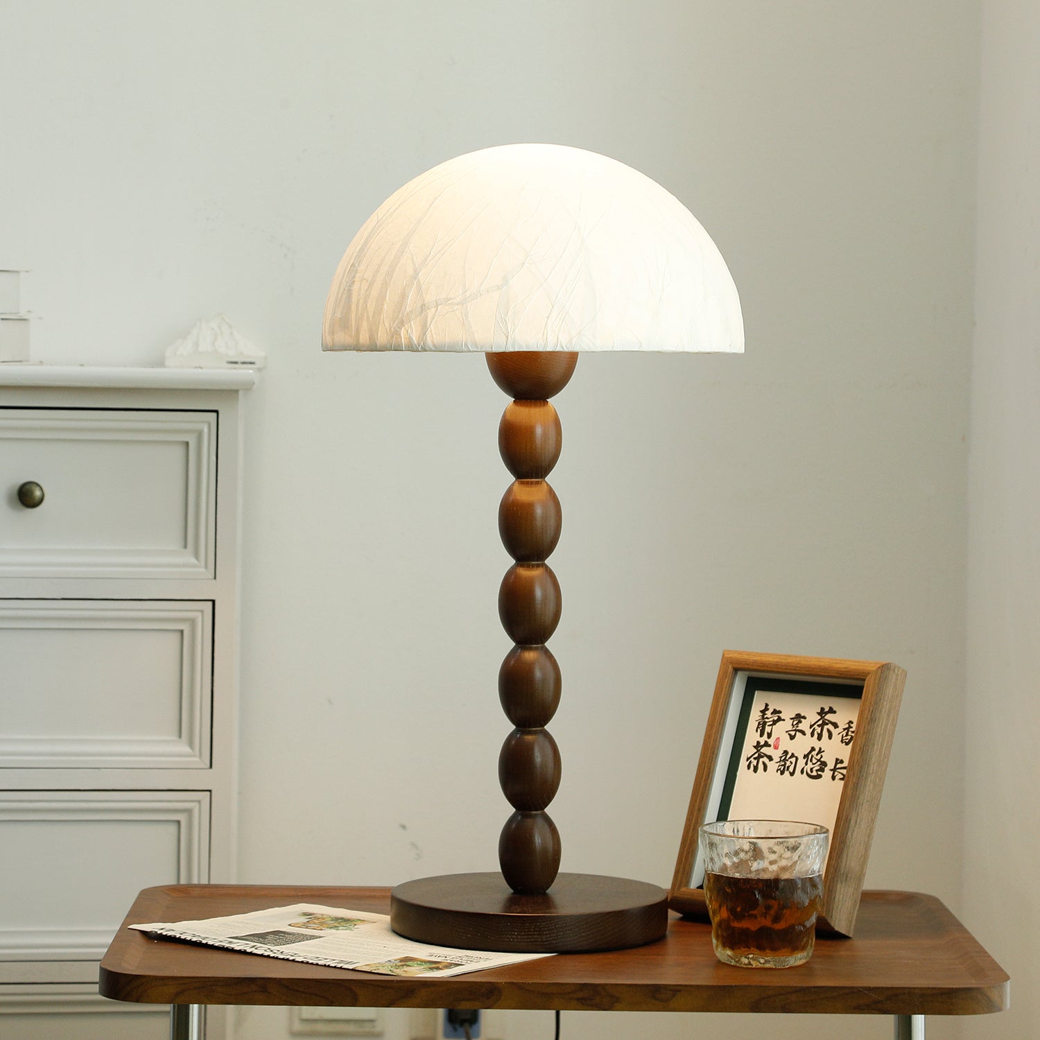 Veloin Paper Wood Table Lamp - Letslighting