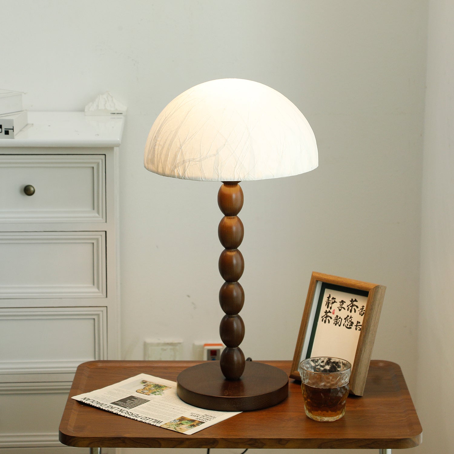 Veloin Paper Wood Table Lamp - Letslighting