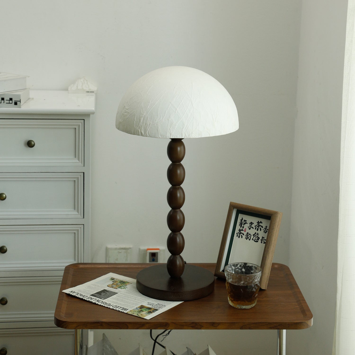 Veloin Paper Wood Table Lamp - Letslighting