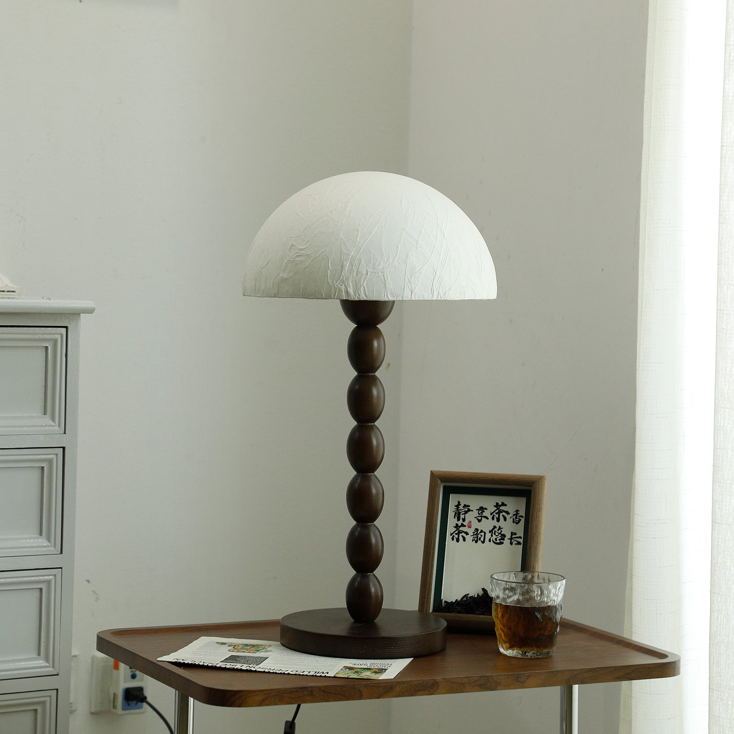 Veloin Paper Wood Table Lamp - Letslighting