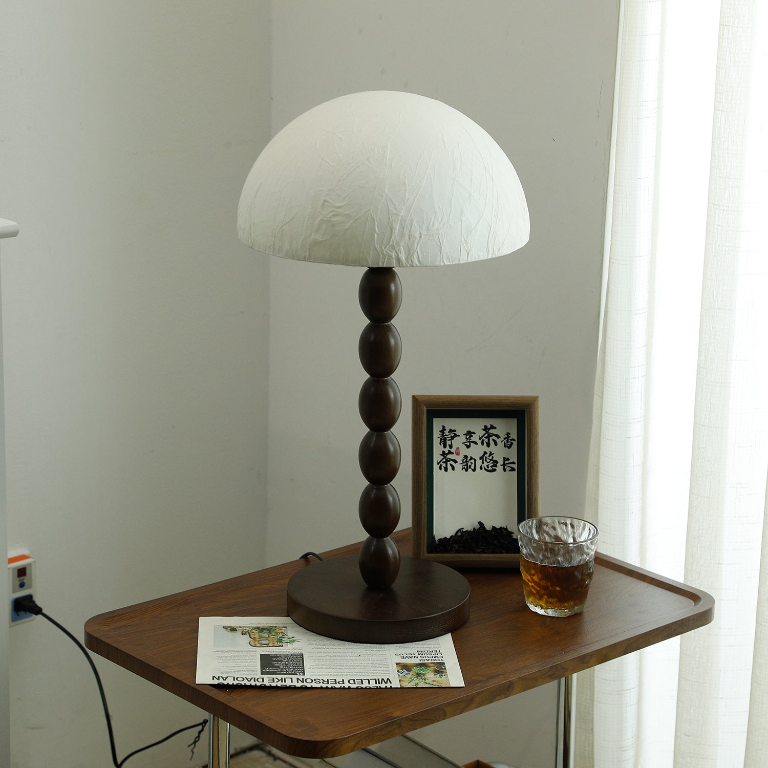 Veloin Paper Wood Table Lamp - Letslighting