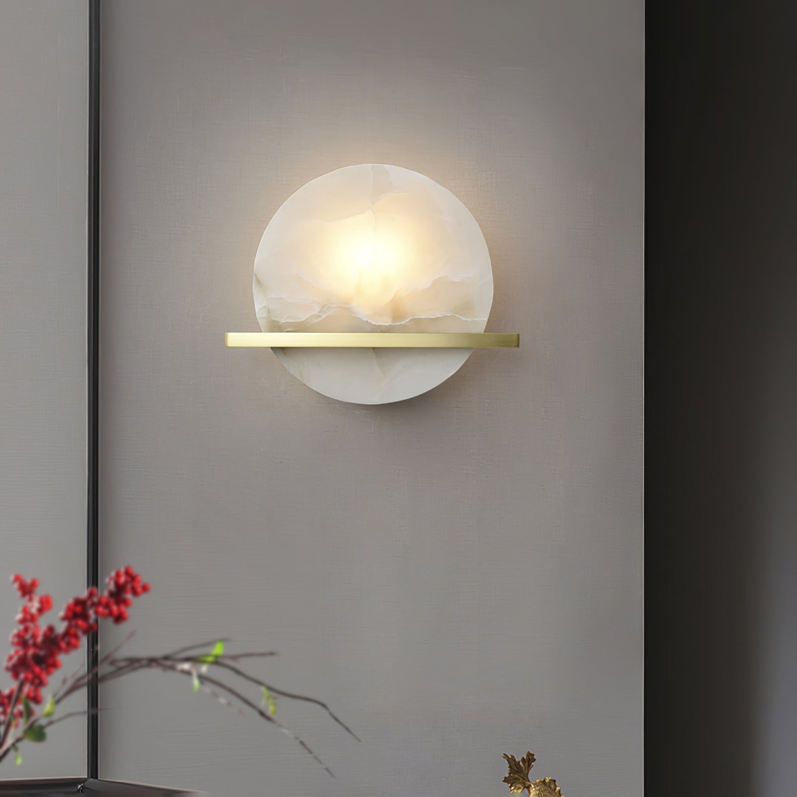 Savion Wall Lamp Alabaster Moon Horizon - Letslighting
