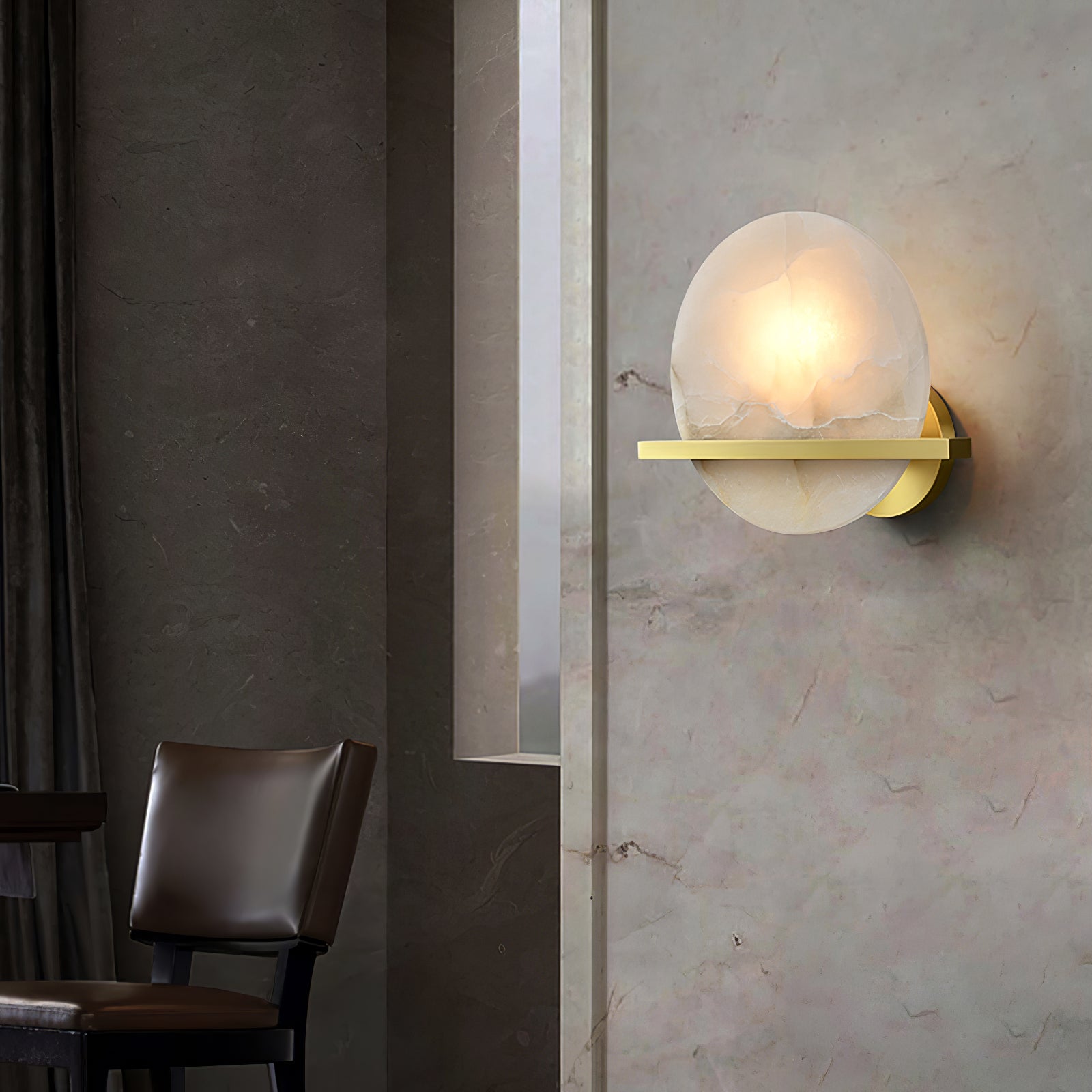 Savion Wall Lamp Alabaster Moon Horizon - Letslighting