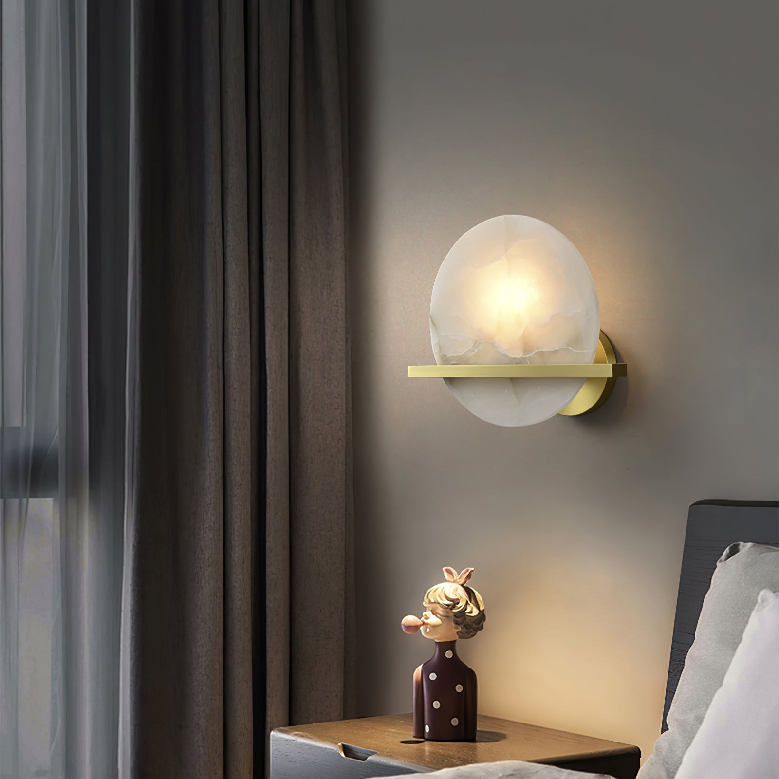 Savion Wall Lamp Alabaster Moon Horizon - Letslighting