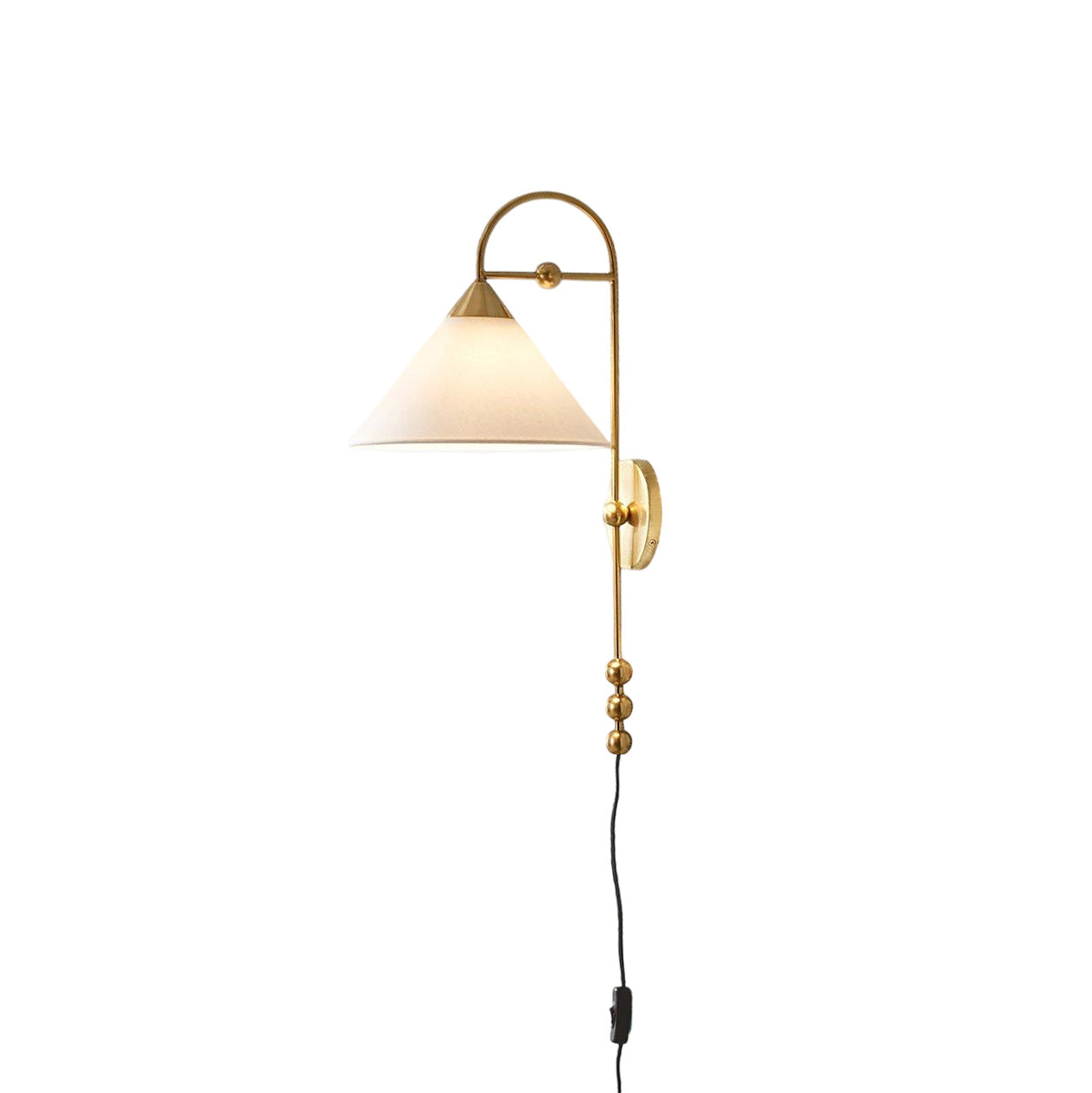 Cisorir Elegance Vintage Plug-In Brass Fabric Sconce Wall Lamp - Letslighting