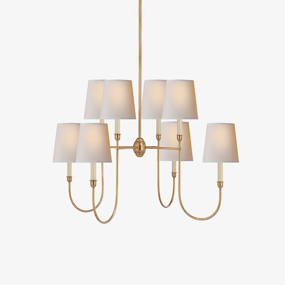 Lustra Chandelier Vendome Brass White Shade - Letslighting
