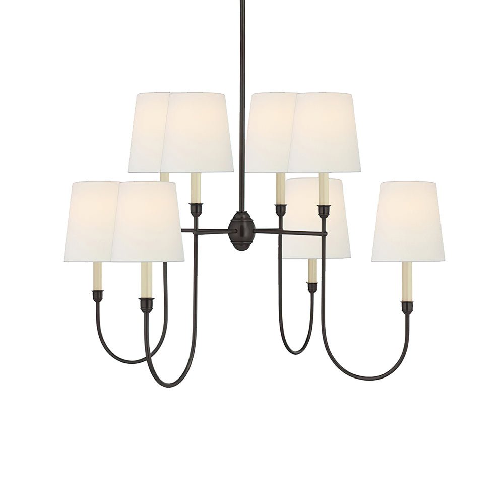 Lustra Chandelier Vendome Brass White Shade - Letslighting