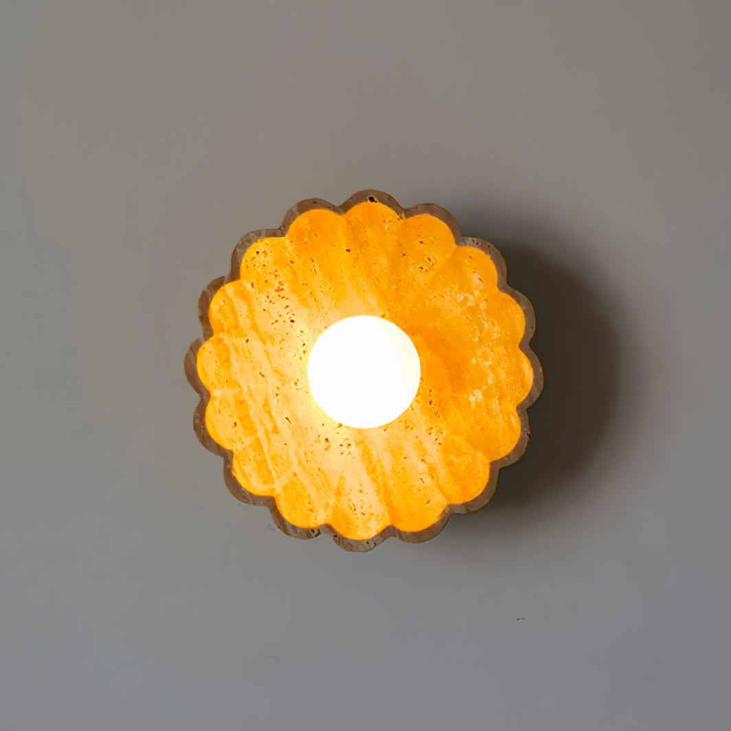 Ritta Flower Wall Lamp Yellow Travertine - Letslighting