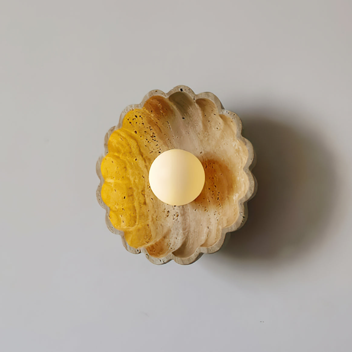 Ritta Flower Wall Lamp Yellow Travertine - Letslighting