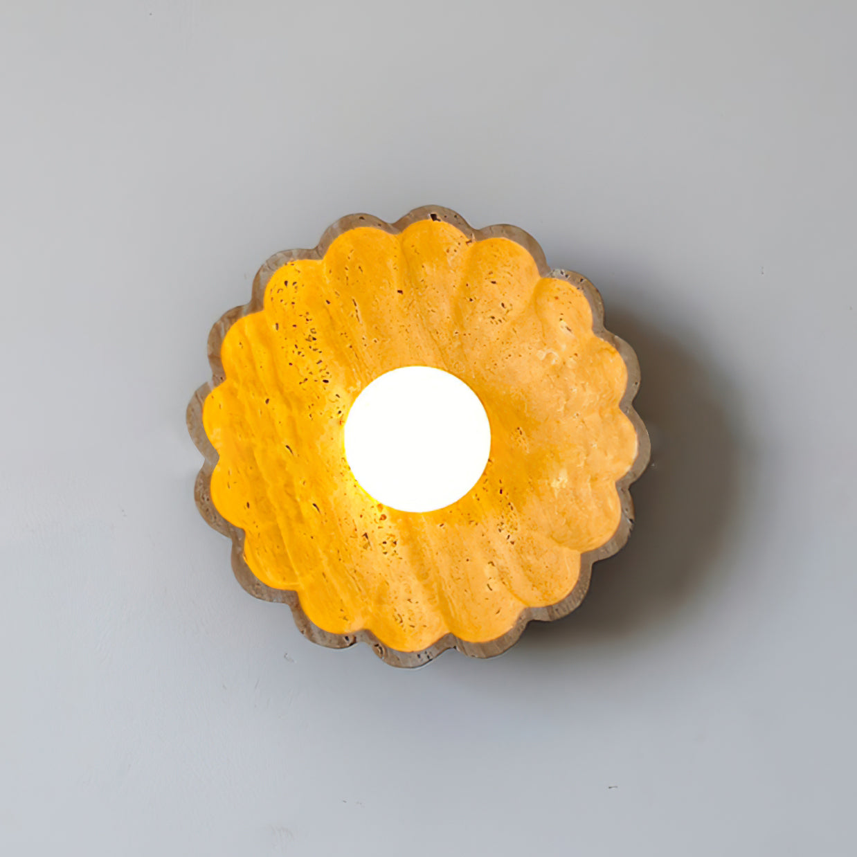 Ritta Flower Wall Lamp Yellow Travertine - Letslighting