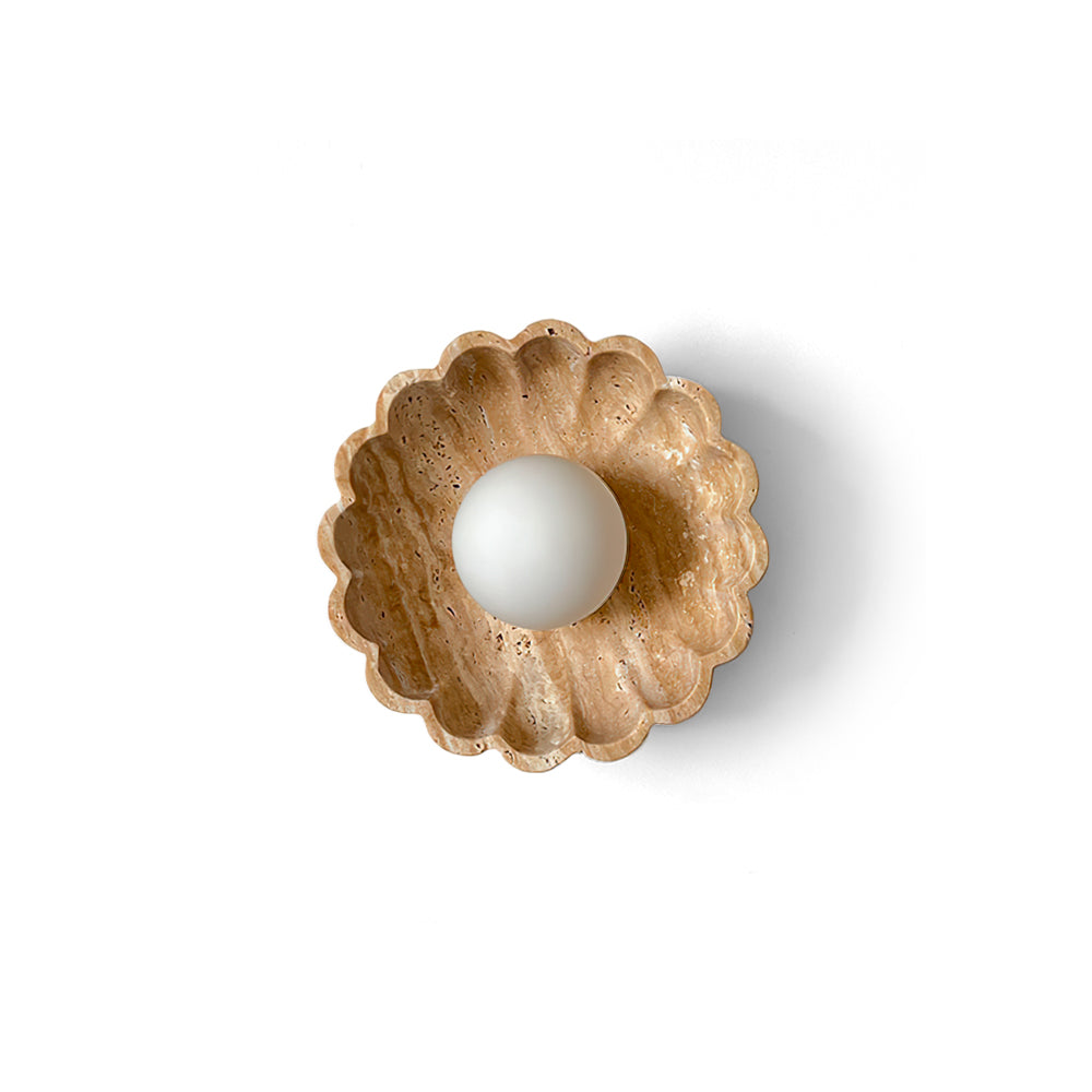 Ritta Flower Wall Lamp Yellow Travertine - Letslighting