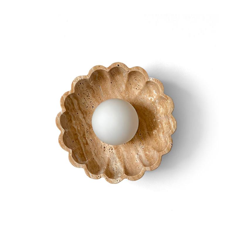 Ritta Flower Wall Lamp Yellow Travertine - Letslighting