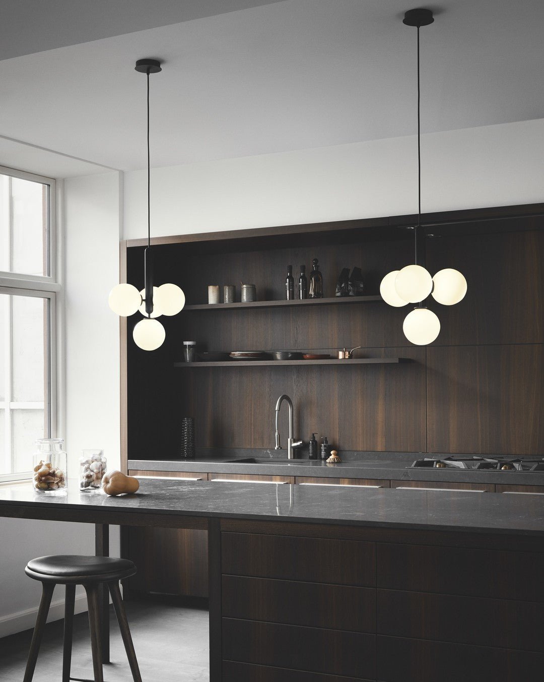 Azorila Modern Minimalist Swag Brass Glass Pendant Light - Letslighting