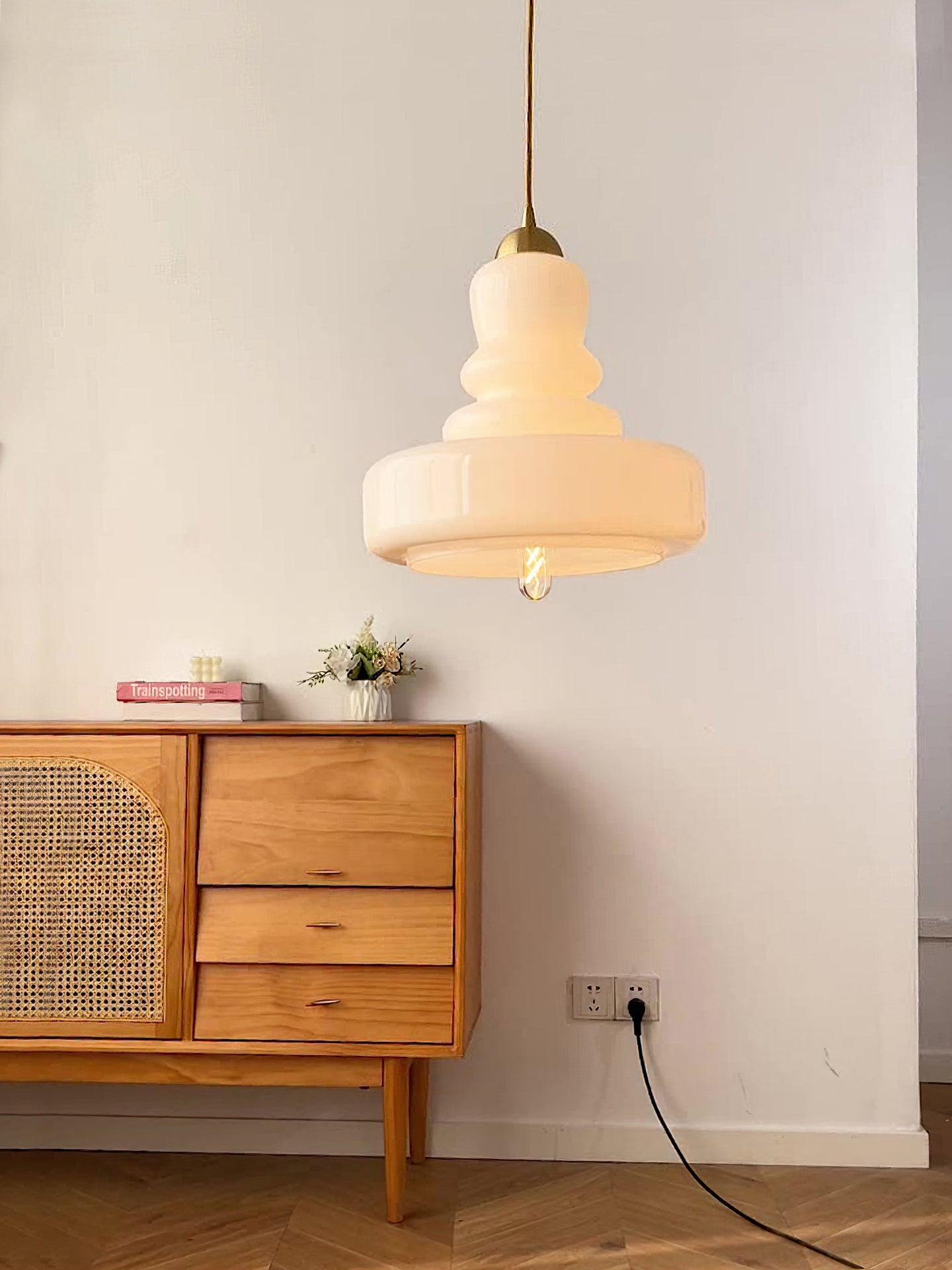 Lustra Pendant Lamp Schoolhouse Glass Layers for Living Room - Letslighting