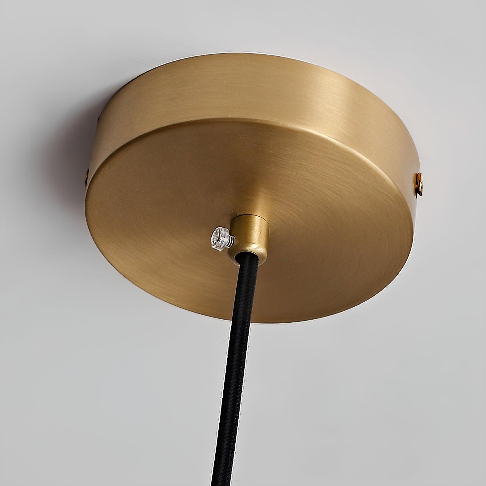 Solara Pendant Lamp Opal Glass Ribbed Bell Brass Vintage - Letslighting