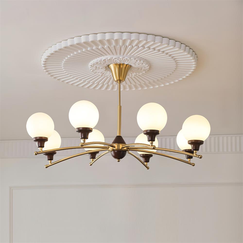 Sciolari Chandelier Vintage Wood Glass - Letslighting