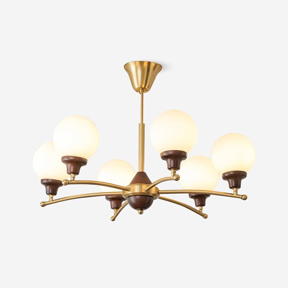 Sciolari Chandelier Vintage Wood Glass - Letslighting