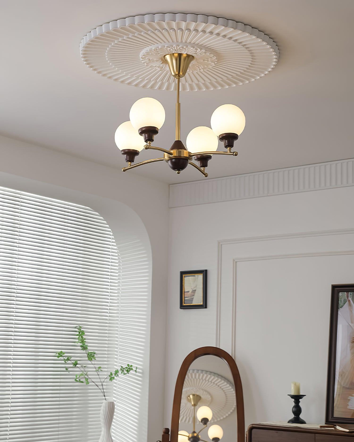 Sciolari Chandelier Vintage Wood Glass - Letslighting
