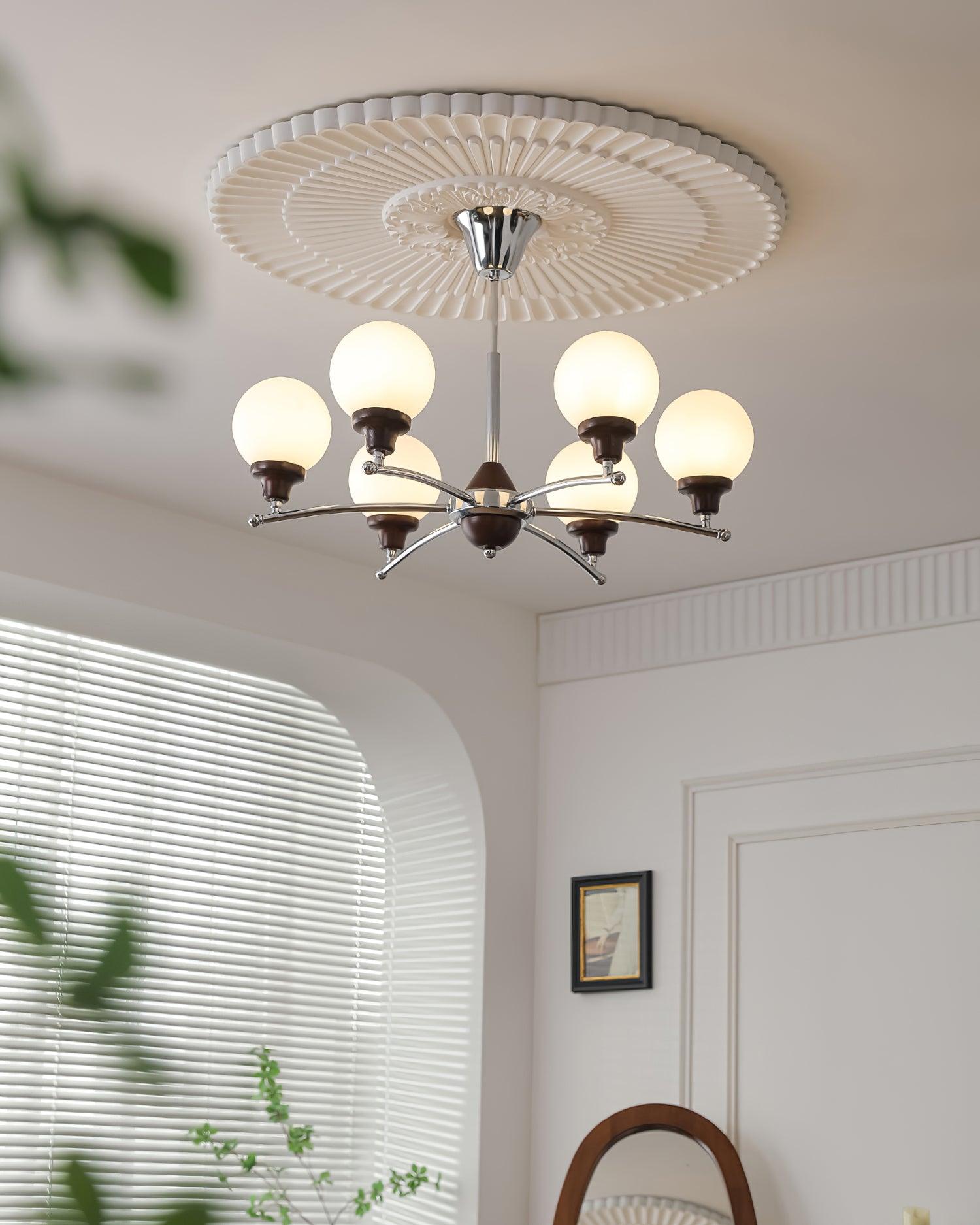 Sciolari Chandelier Vintage Wood Glass - Letslighting