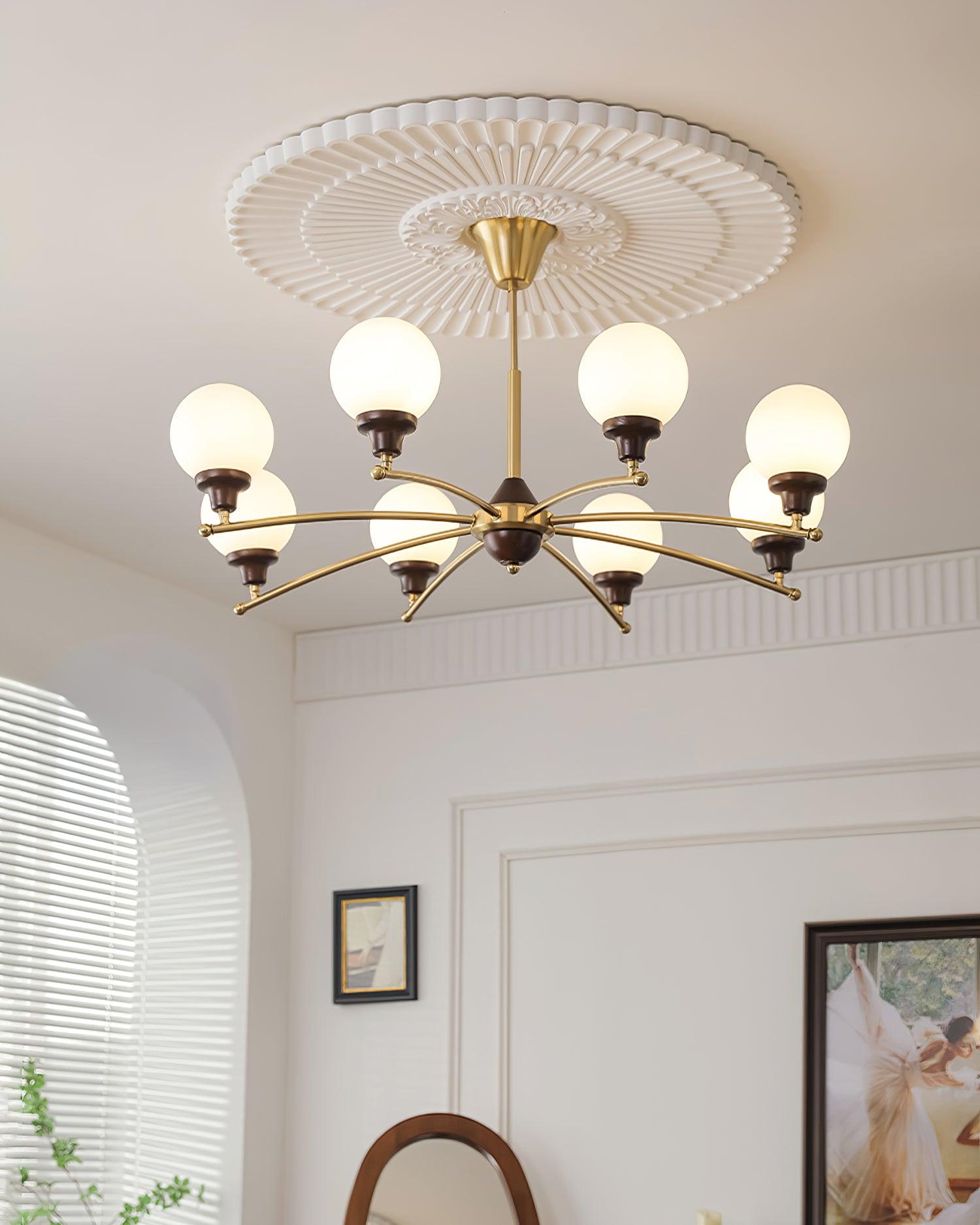 Sciolari Chandelier Vintage Wood Glass - Letslighting