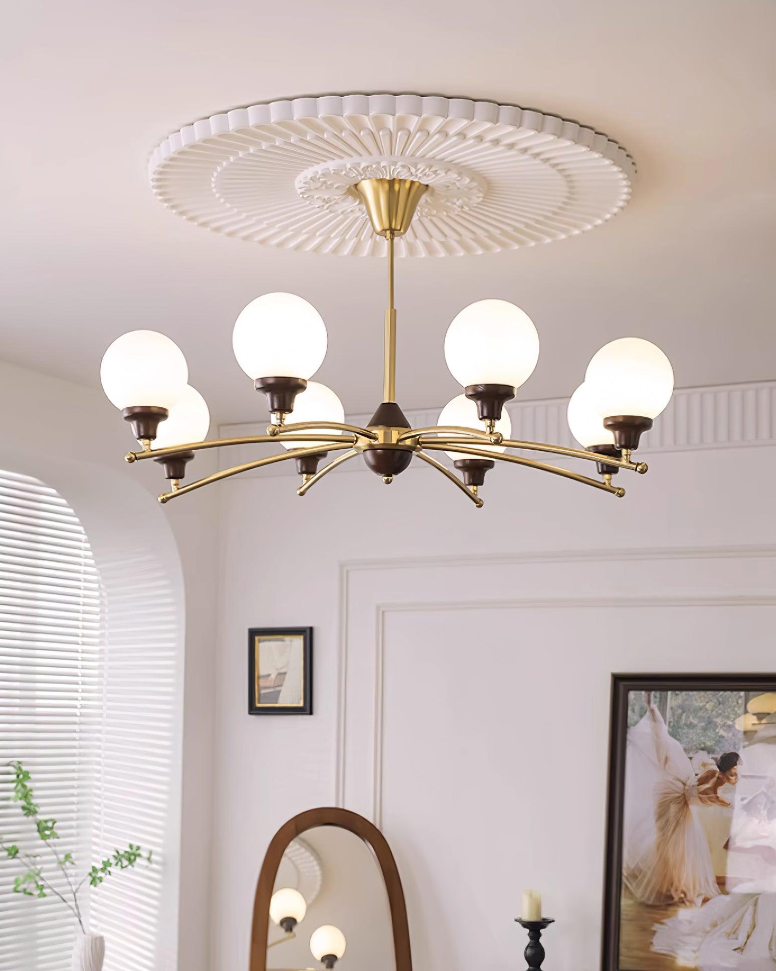 Sciolari Chandelier Vintage Wood Glass - Letslighting