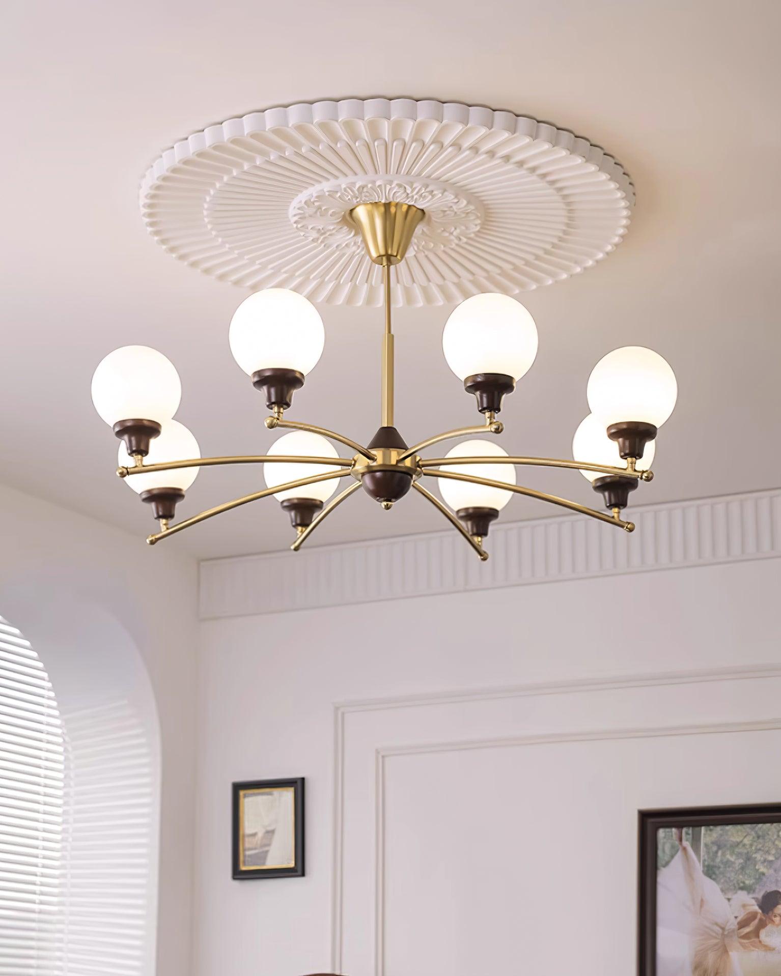 Sciolari Chandelier Vintage Wood Glass - Letslighting