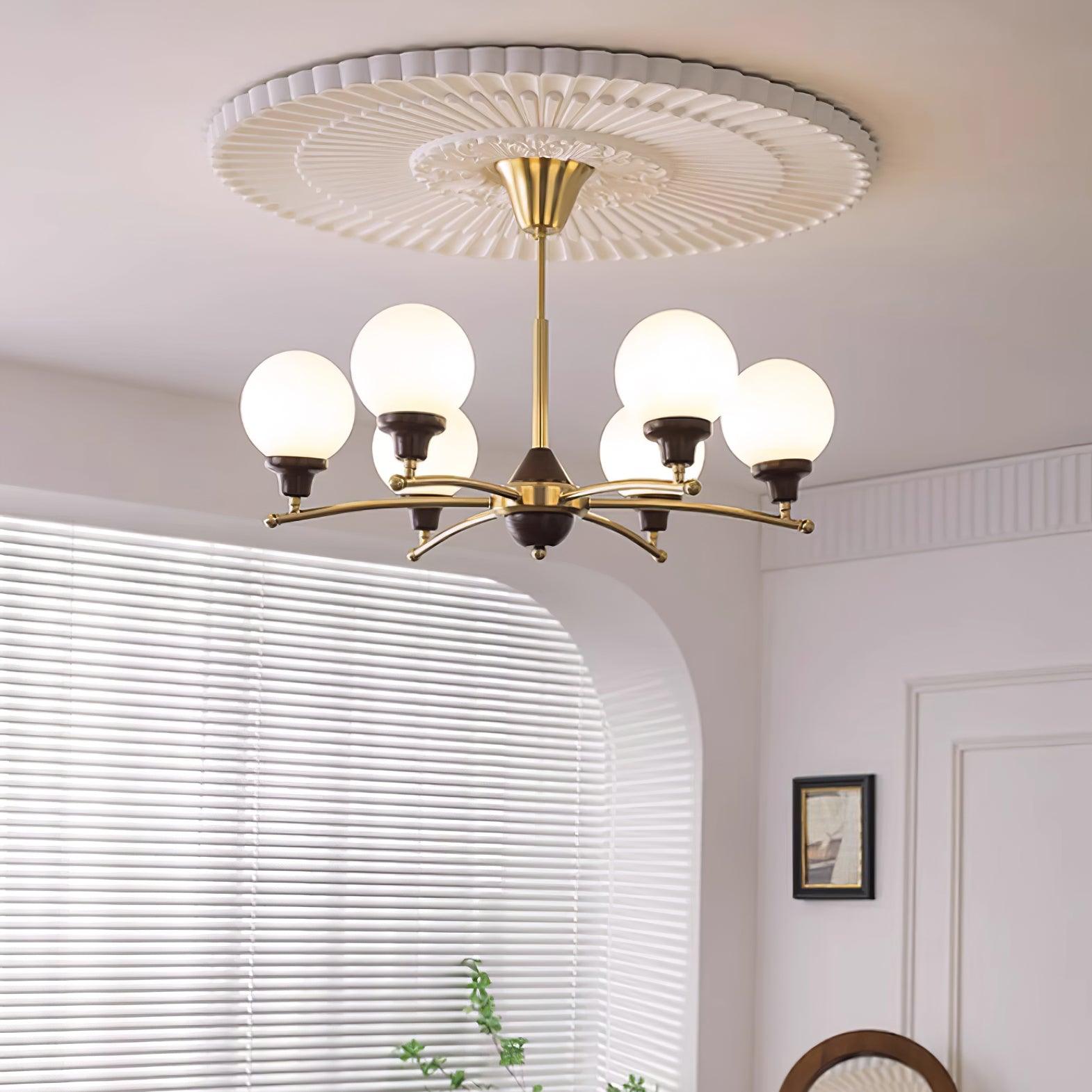 Sciolari Chandelier Vintage Wood Glass - Letslighting