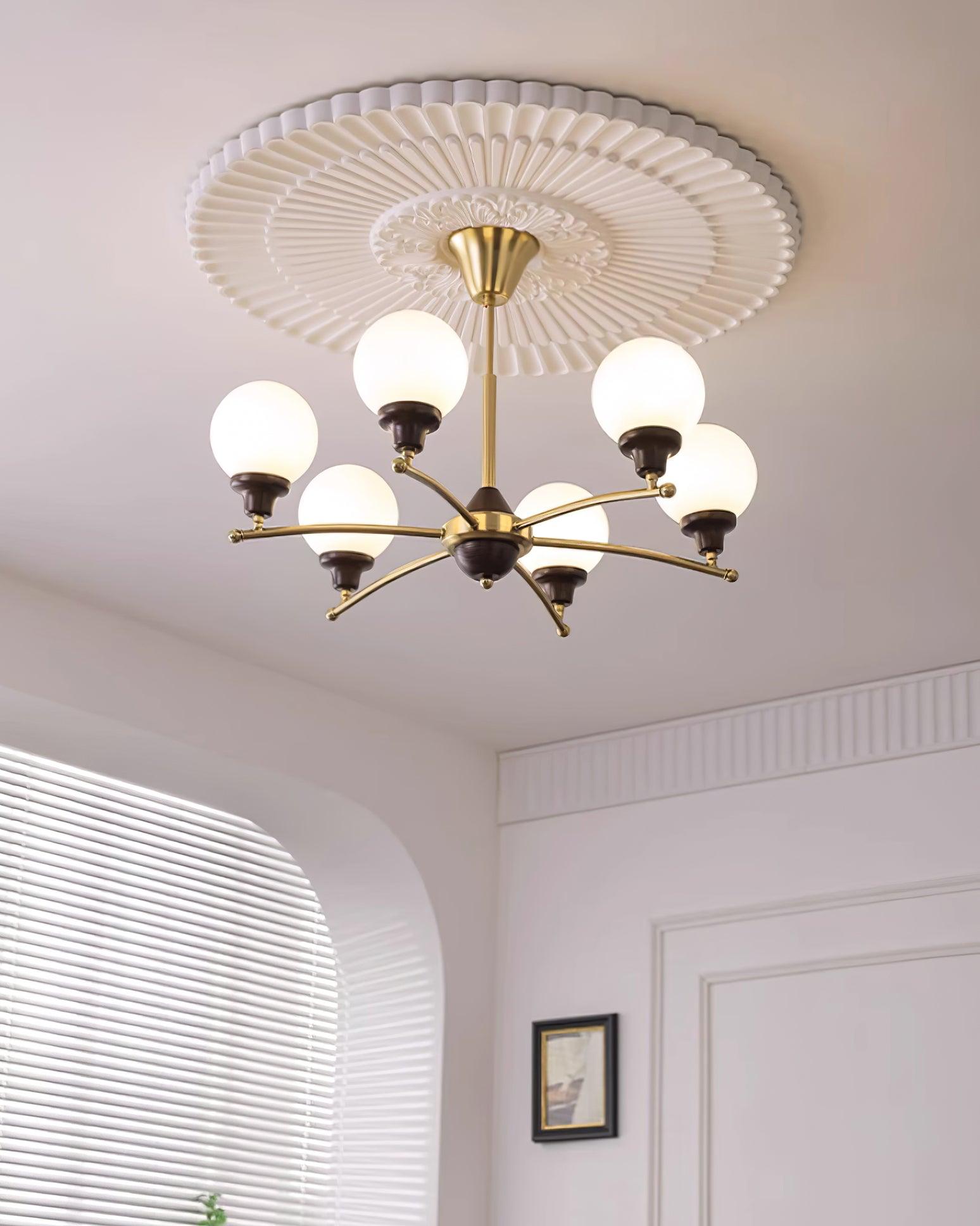 Sciolari Chandelier Vintage Wood Glass - Letslighting