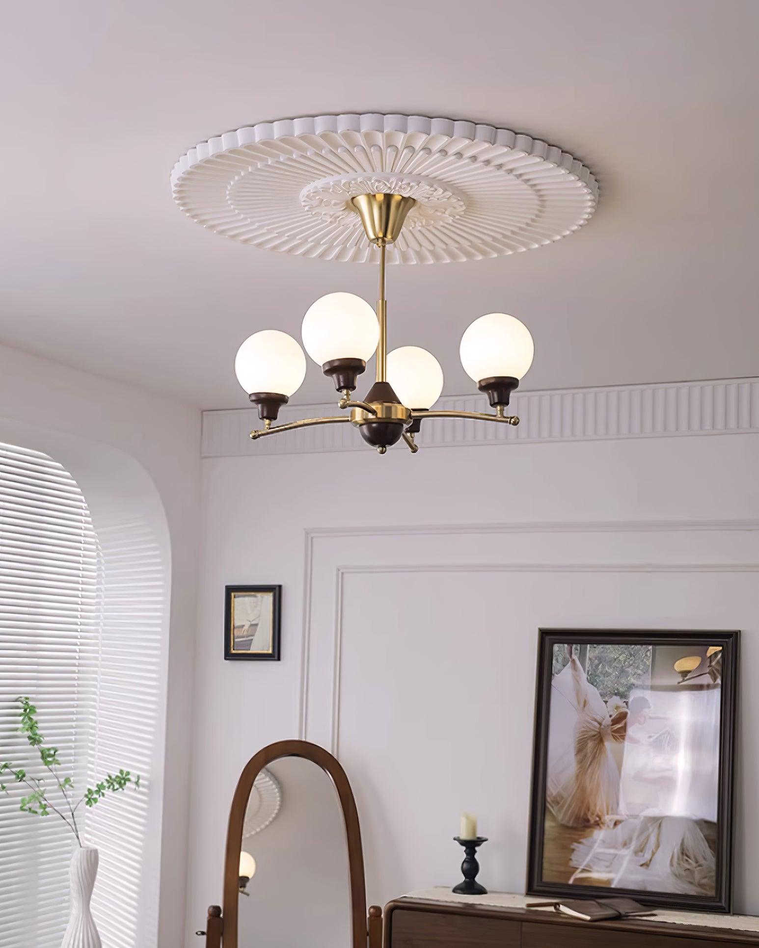 Sciolari Chandelier Vintage Wood Glass - Letslighting