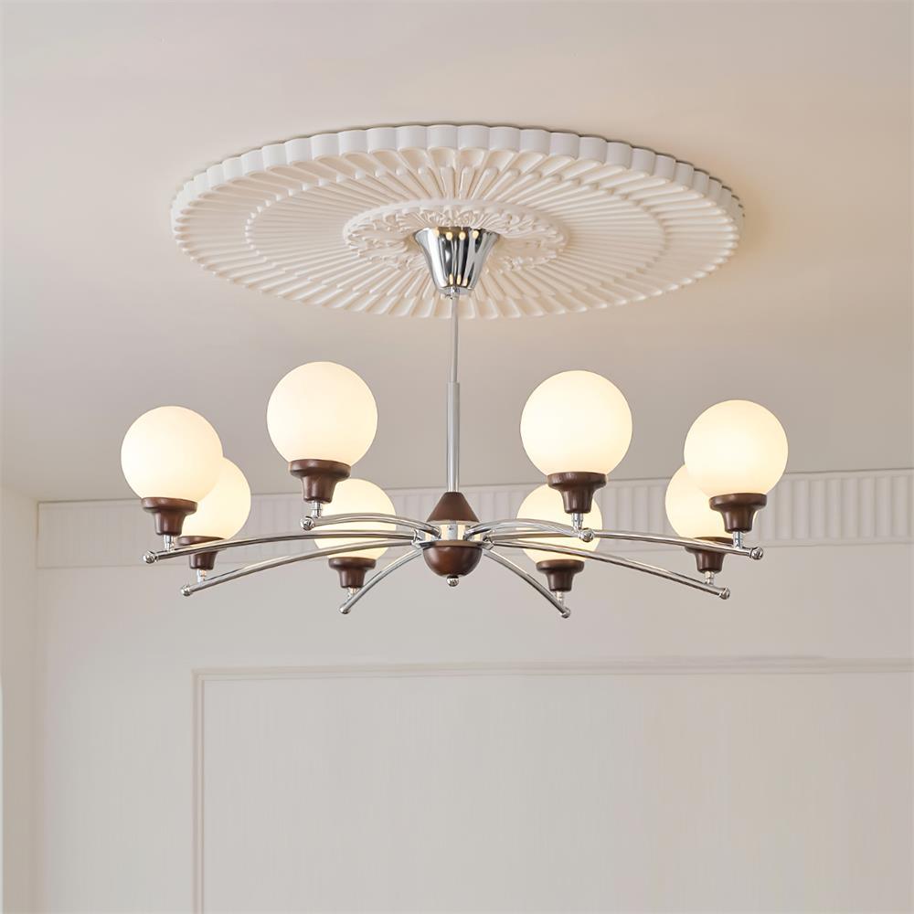 Sciolari Chandelier Vintage Wood Glass - Letslighting