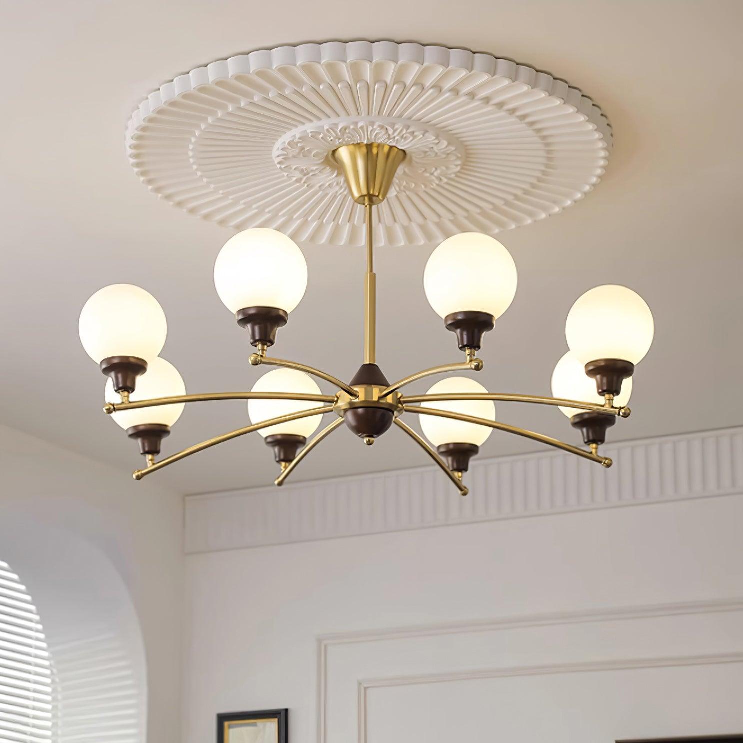 Sciolari Chandelier Vintage Wood Glass - Letslighting
