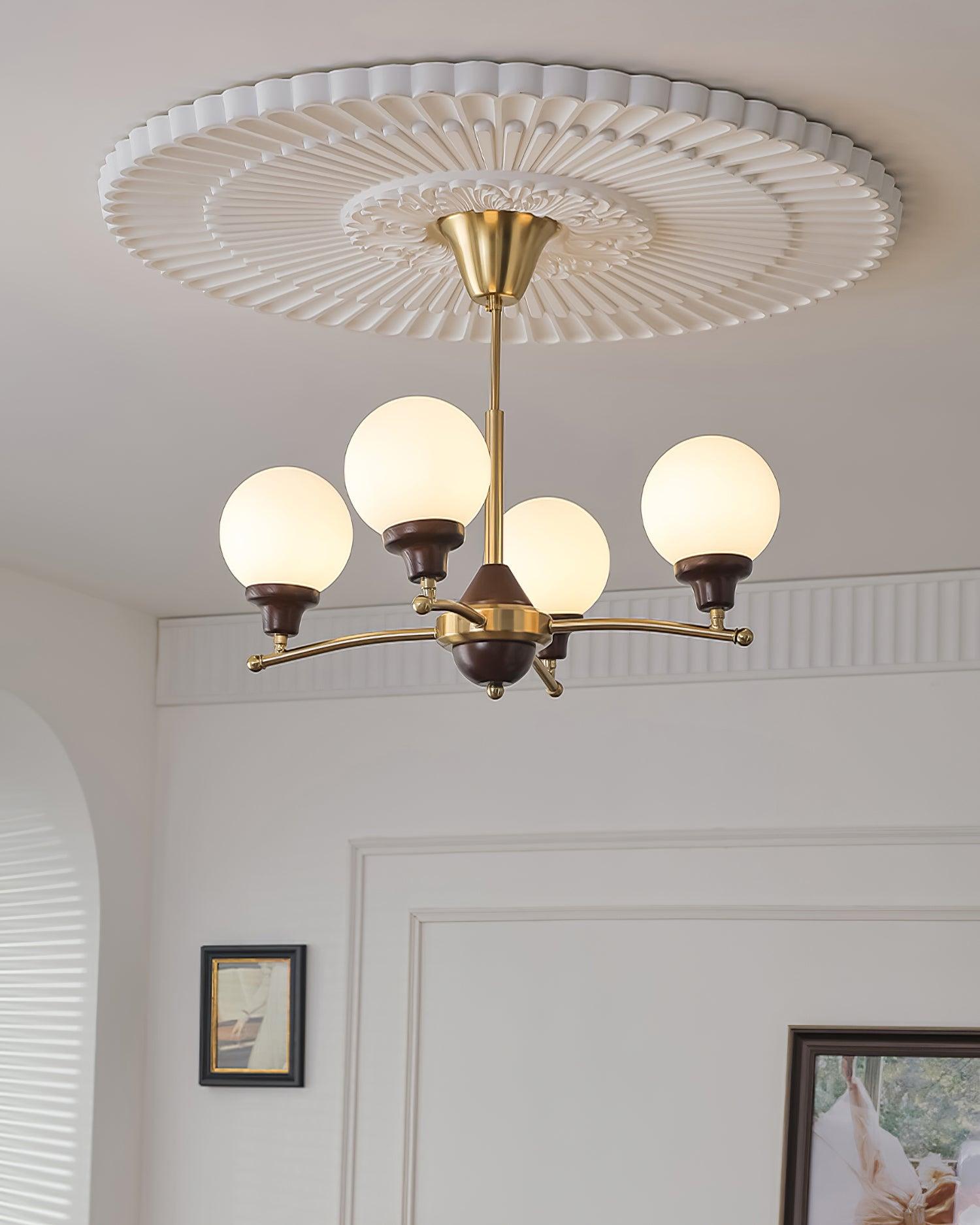 Sciolari Chandelier Vintage Wood Glass - Letslighting