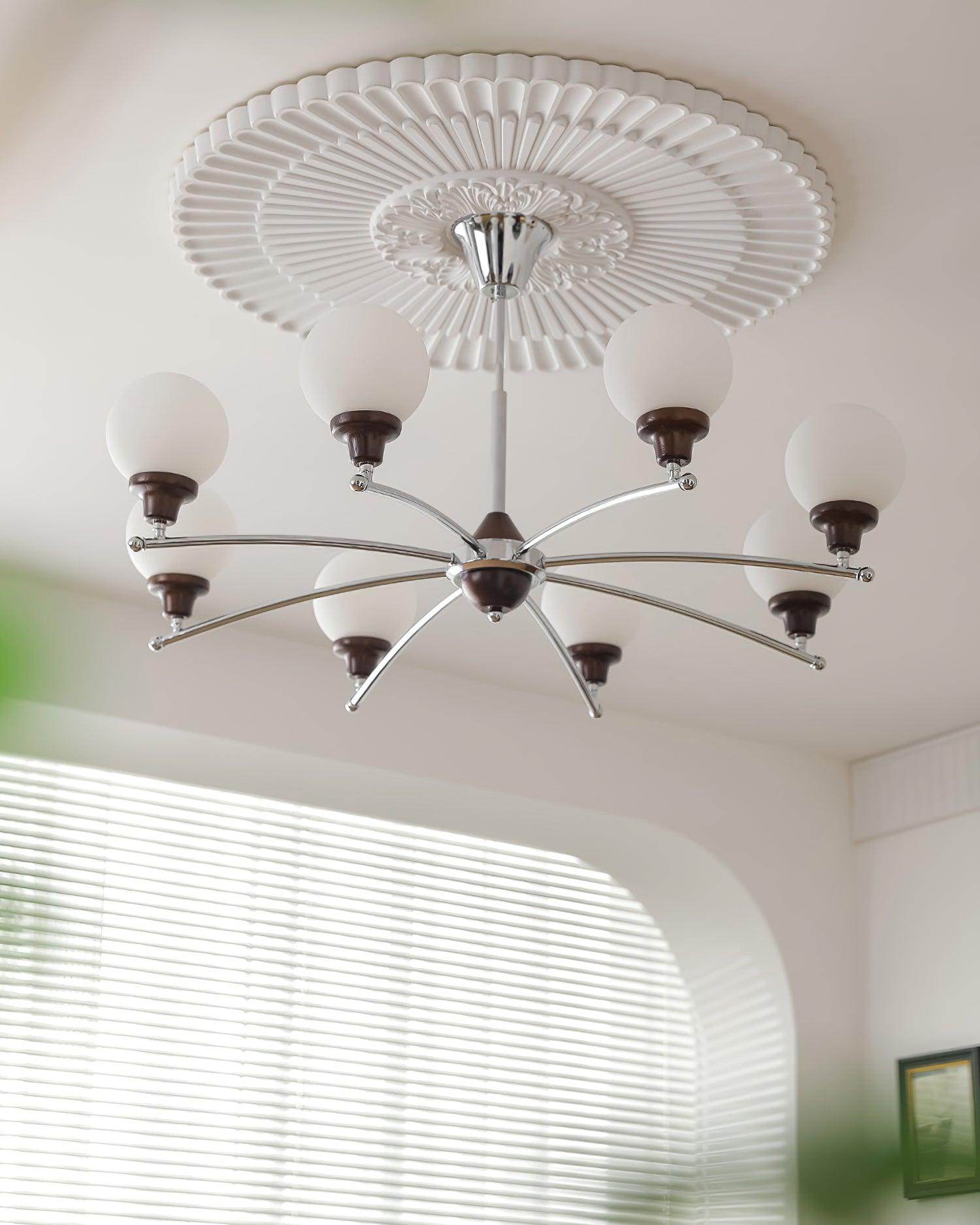 Sciolari Chandelier Vintage Wood Glass - Letslighting
