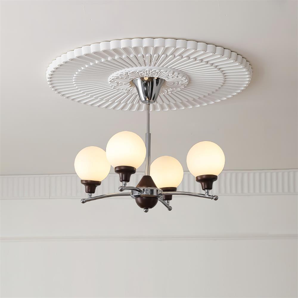 Sciolari Chandelier Vintage Wood Glass - Letslighting
