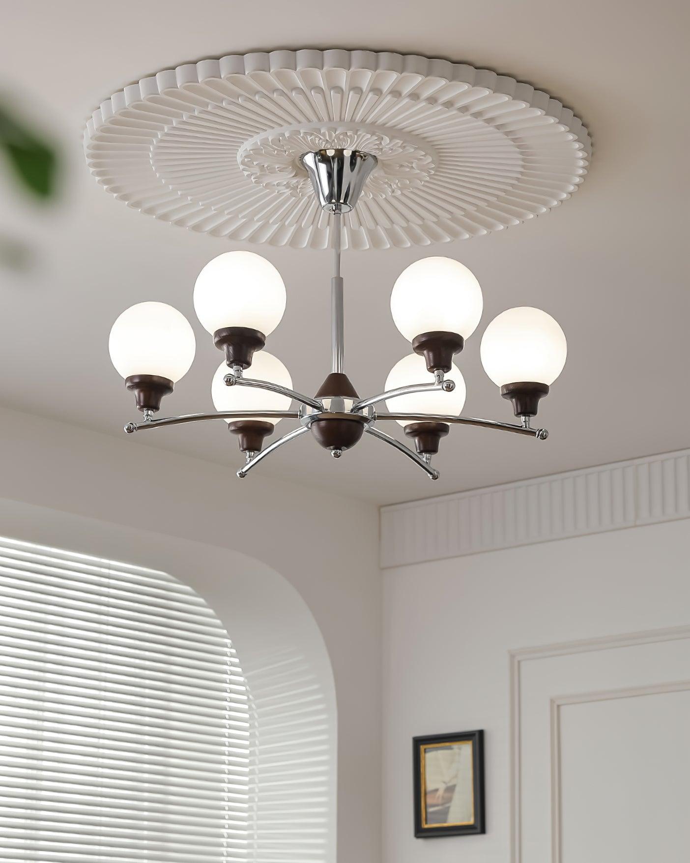 Sciolari Chandelier Vintage Wood Glass - Letslighting