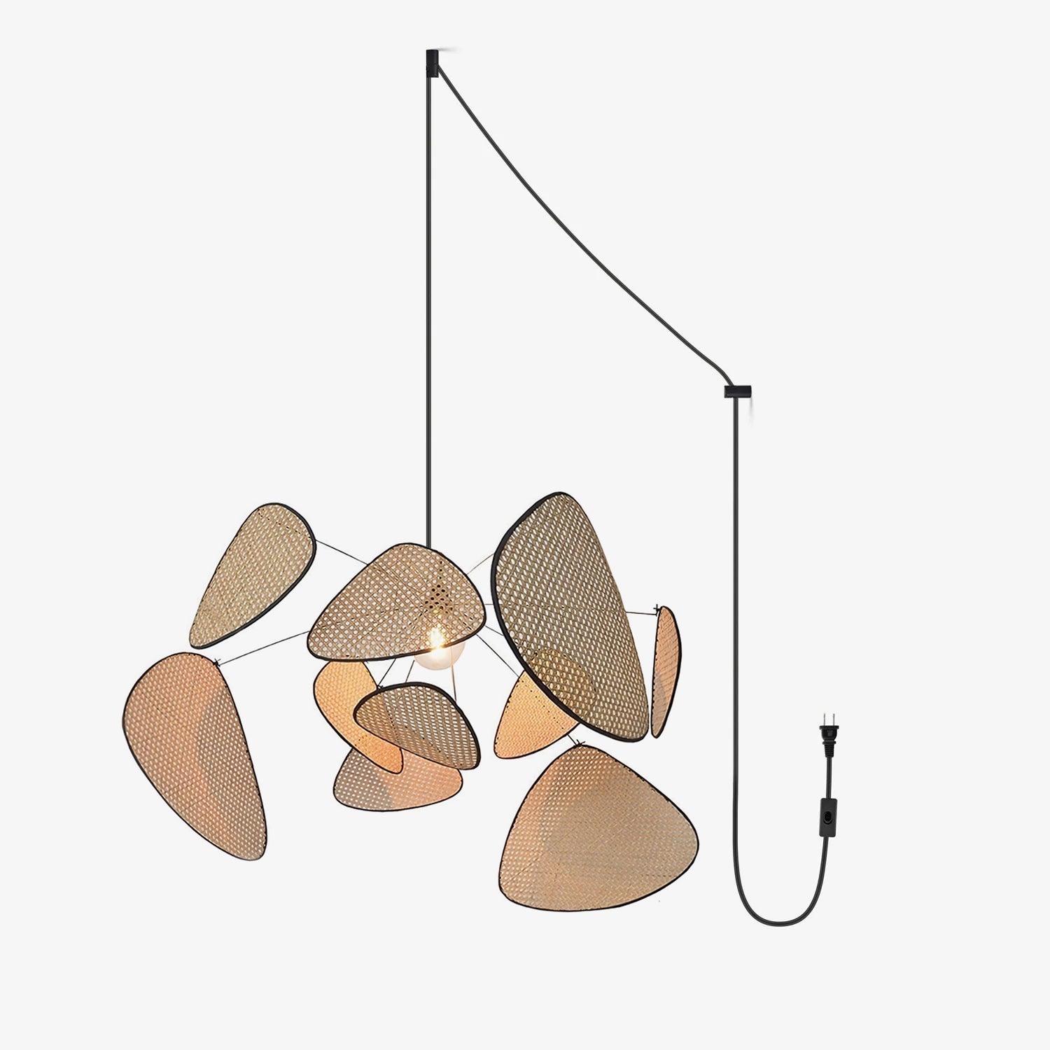 Lustra Pendant Light Rattan Swag Industrial - Letslighting