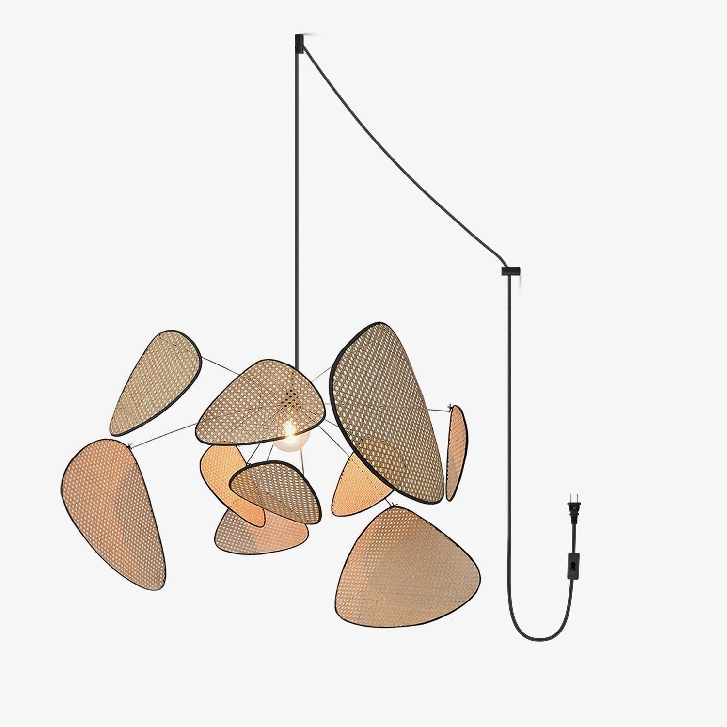 Lustra Pendant Light Rattan Swag Industrial - Letslighting