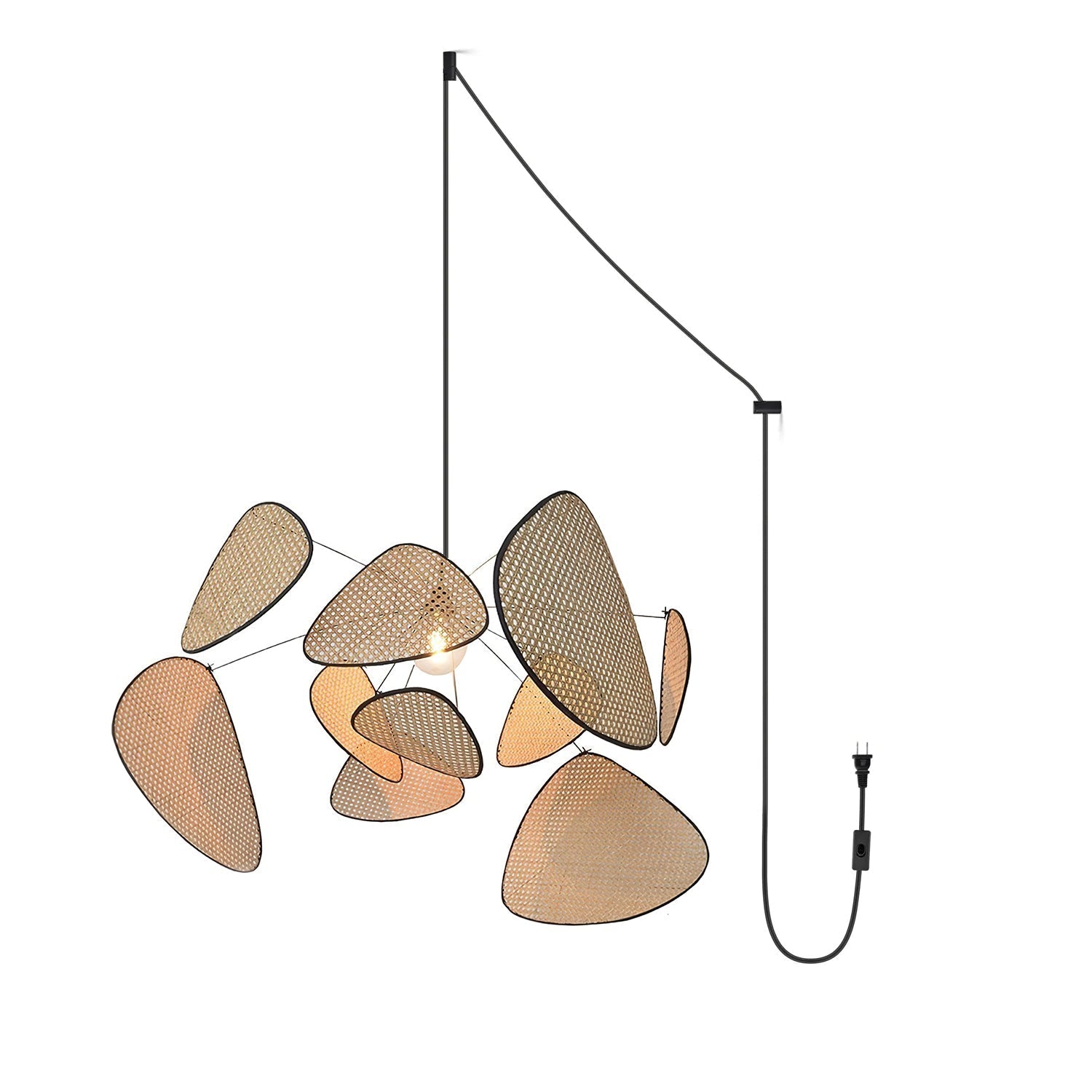 Lustra Pendant Light Rattan Swag Industrial - Letslighting