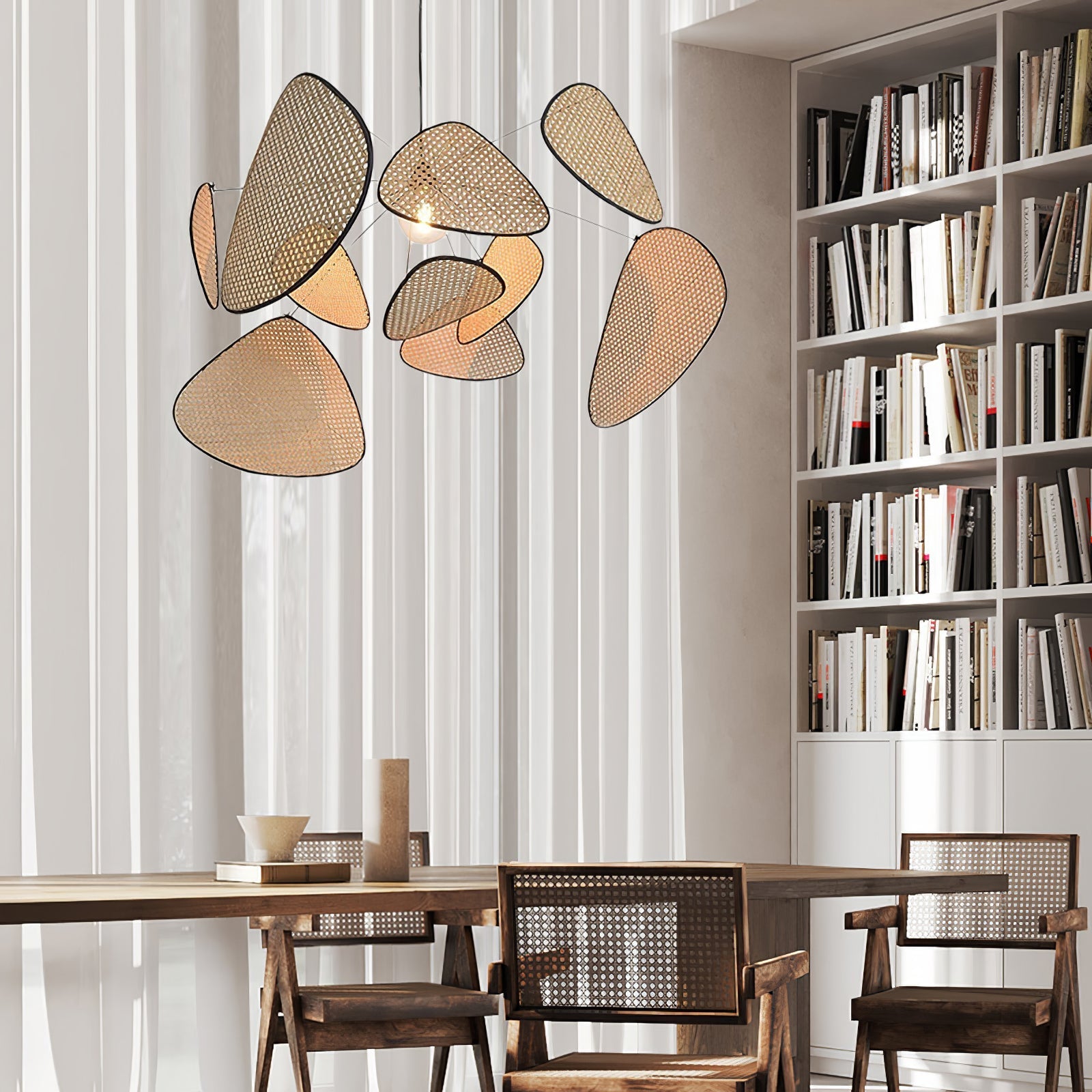 Lustra Pendant Light Rattan Swag Industrial - Letslighting