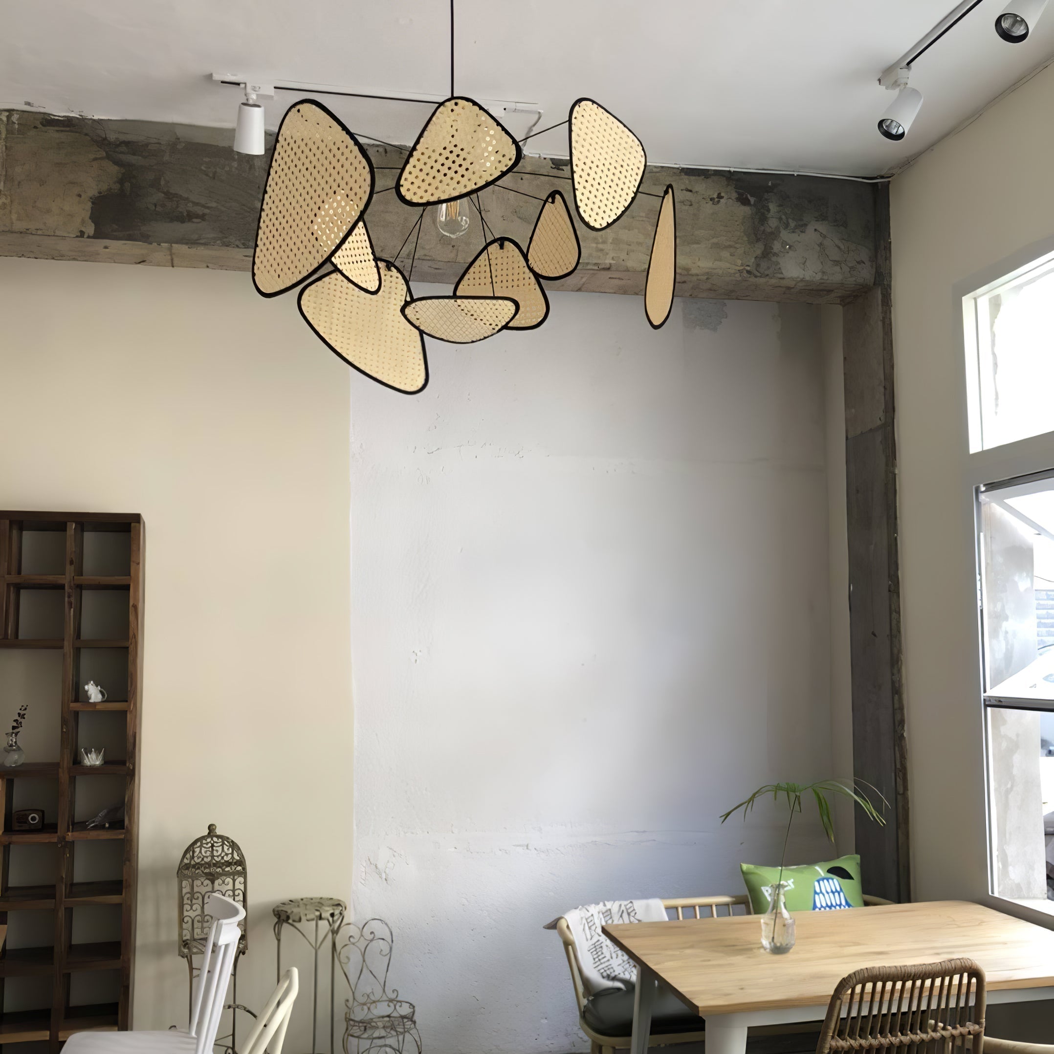 Lustra Pendant Light Rattan Swag Industrial - Letslighting
