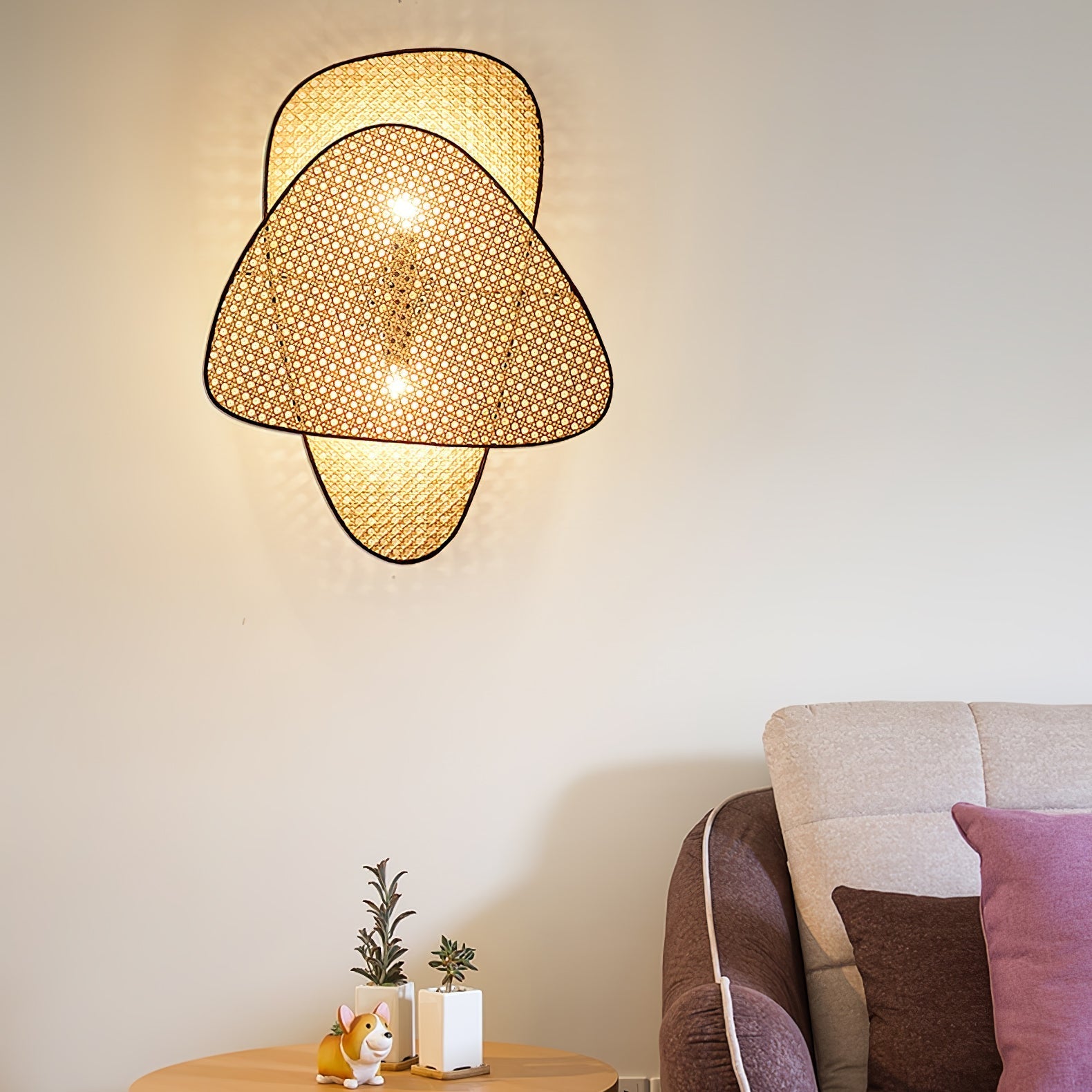 Uvelan Art Natural Cannage Bamboo Sconce Wall lamp - Letslighting