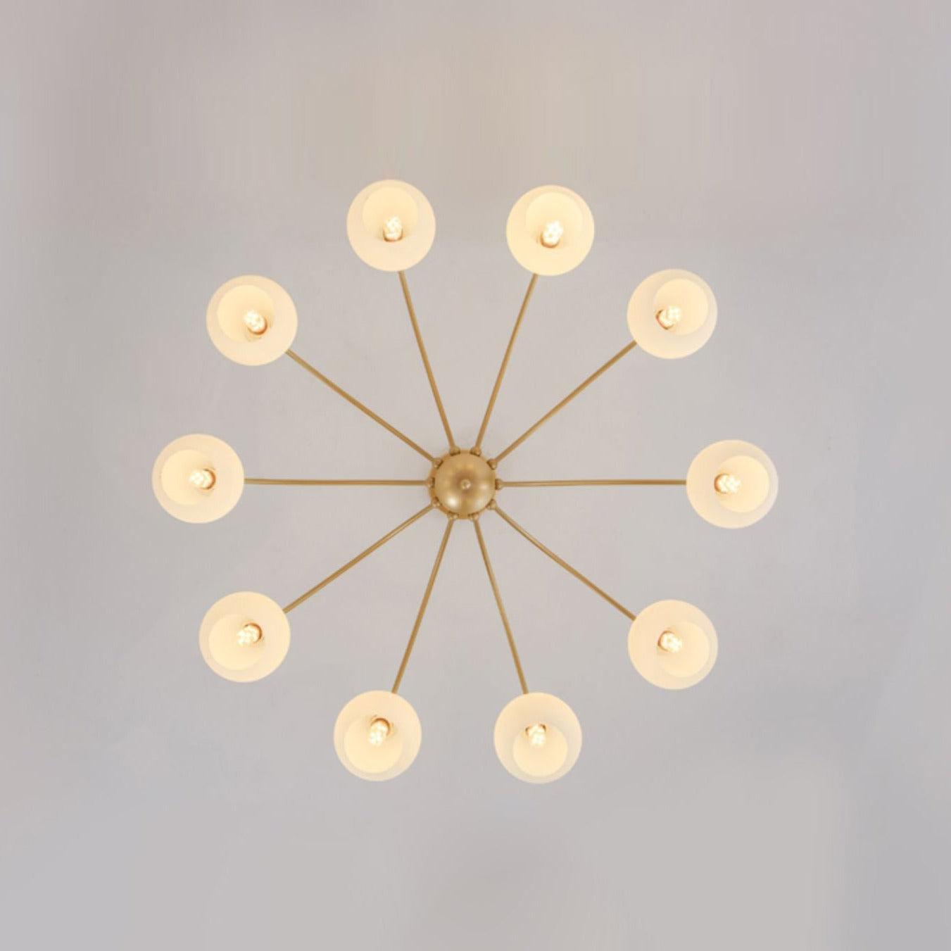 Lustra Chandelier Sculptural Glass Gold Modern 8-Light - Letslighting