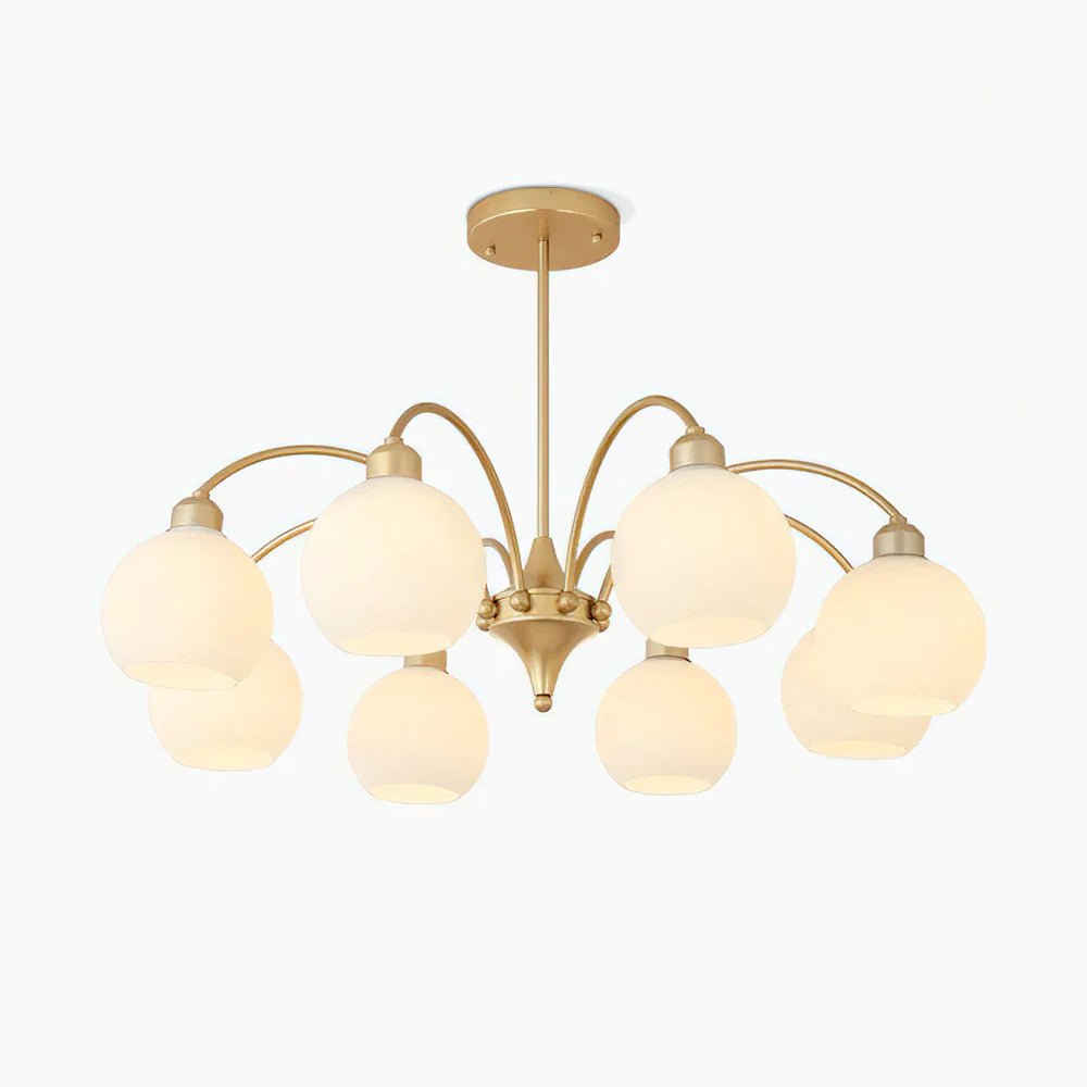 Lustra Chandelier Sculptural Glass Gold Modern 8-Light - Letslighting