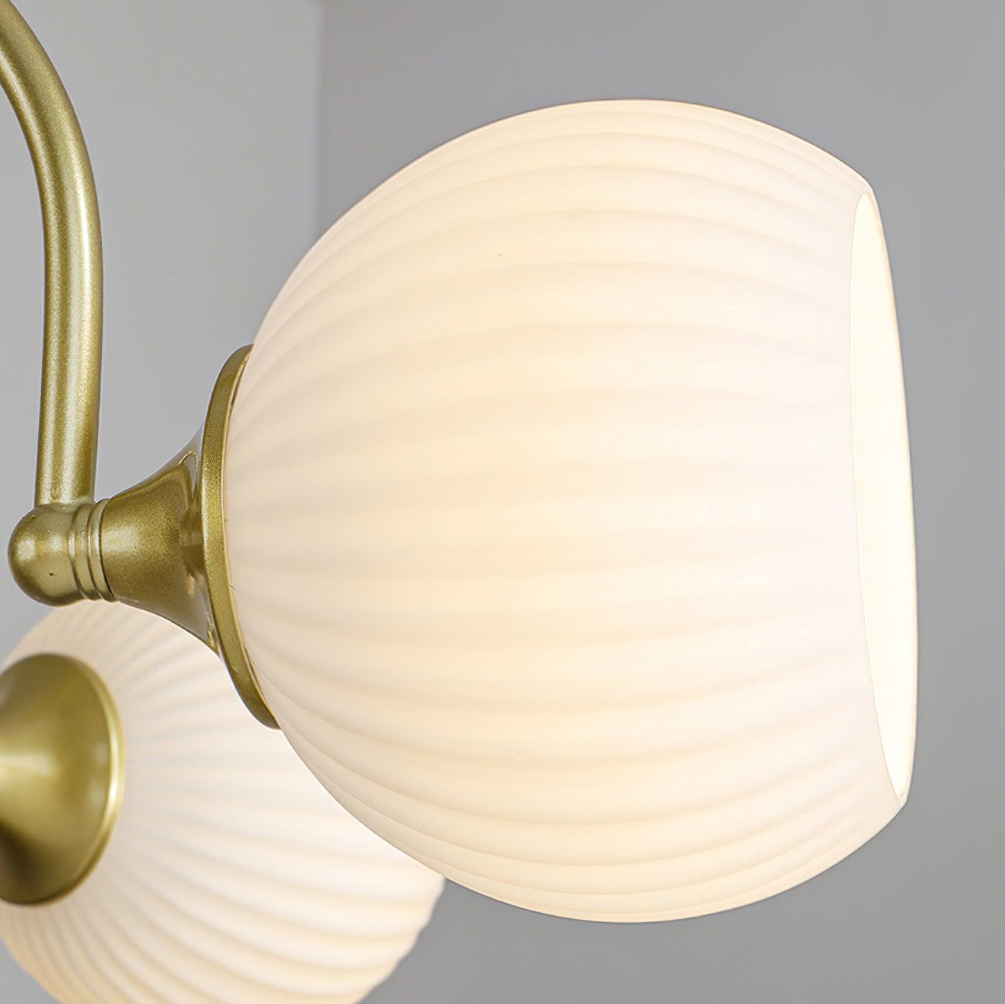 Lustra Chandelier Sculptural Glass Ribbed with Iron - Letslighting