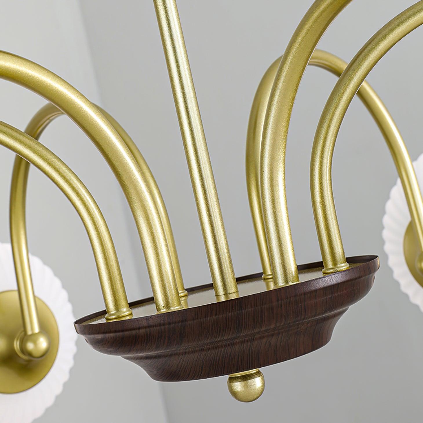 Lustra Chandelier Sculptural Glass Ribbed with Iron - Letslighting
